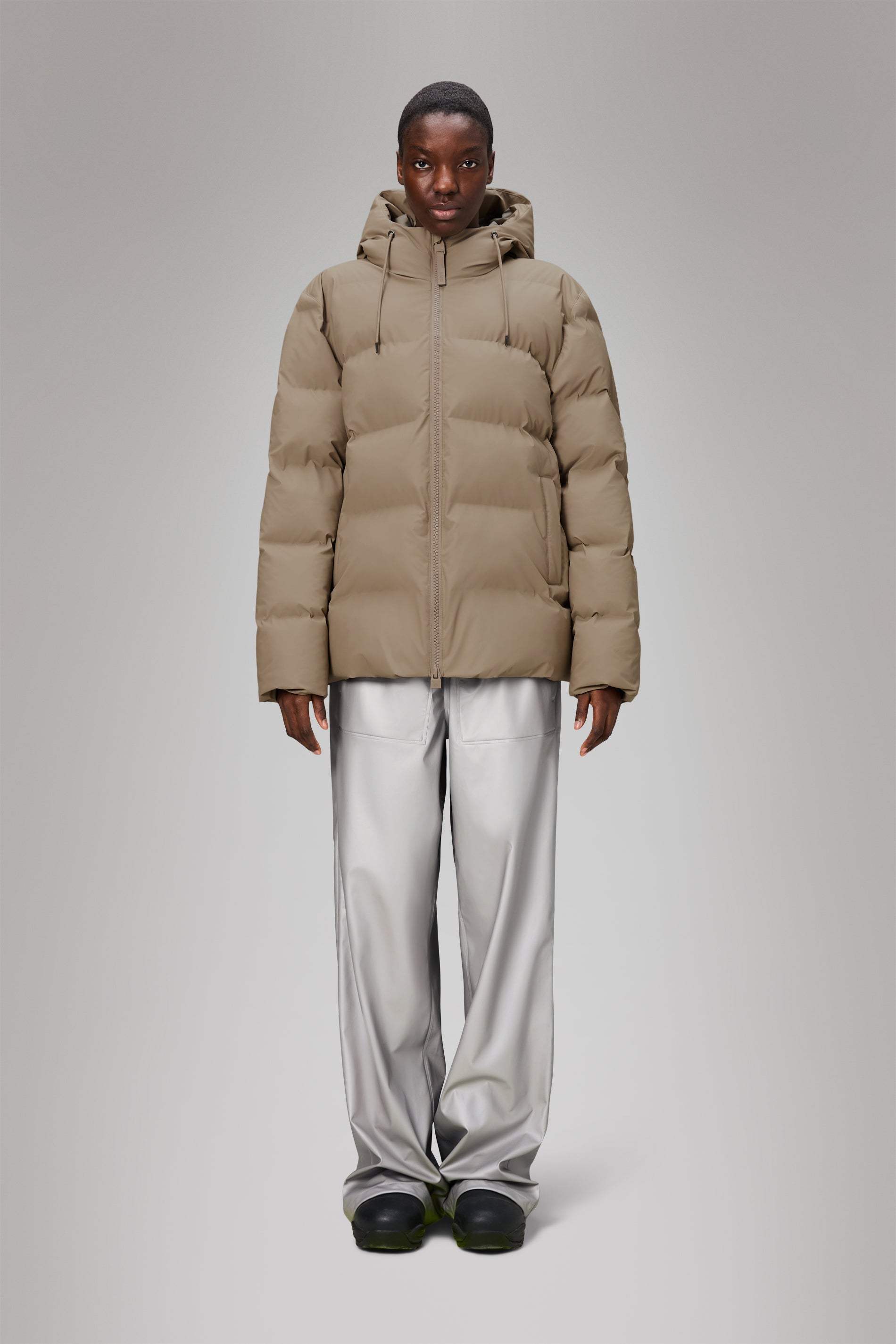 Rains Alta Puffer Jacket Beige Jacket