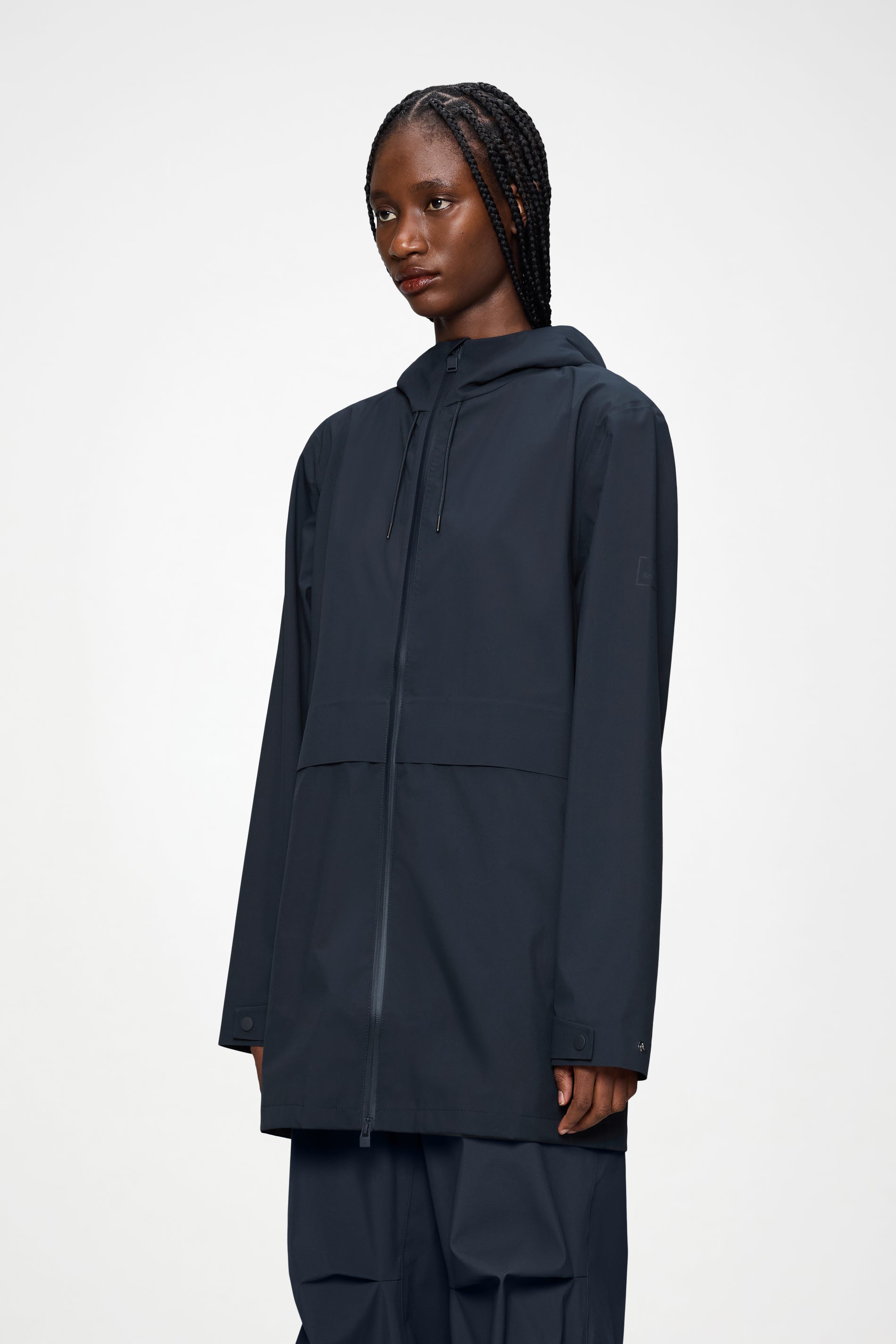 RAINS Suva Hardshell Long Jacket Navy Jacket