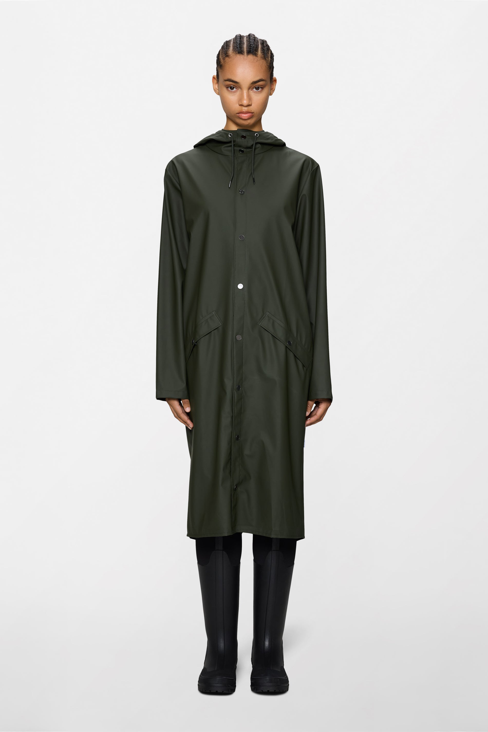 RAINS Longer Jacket Green Jacket