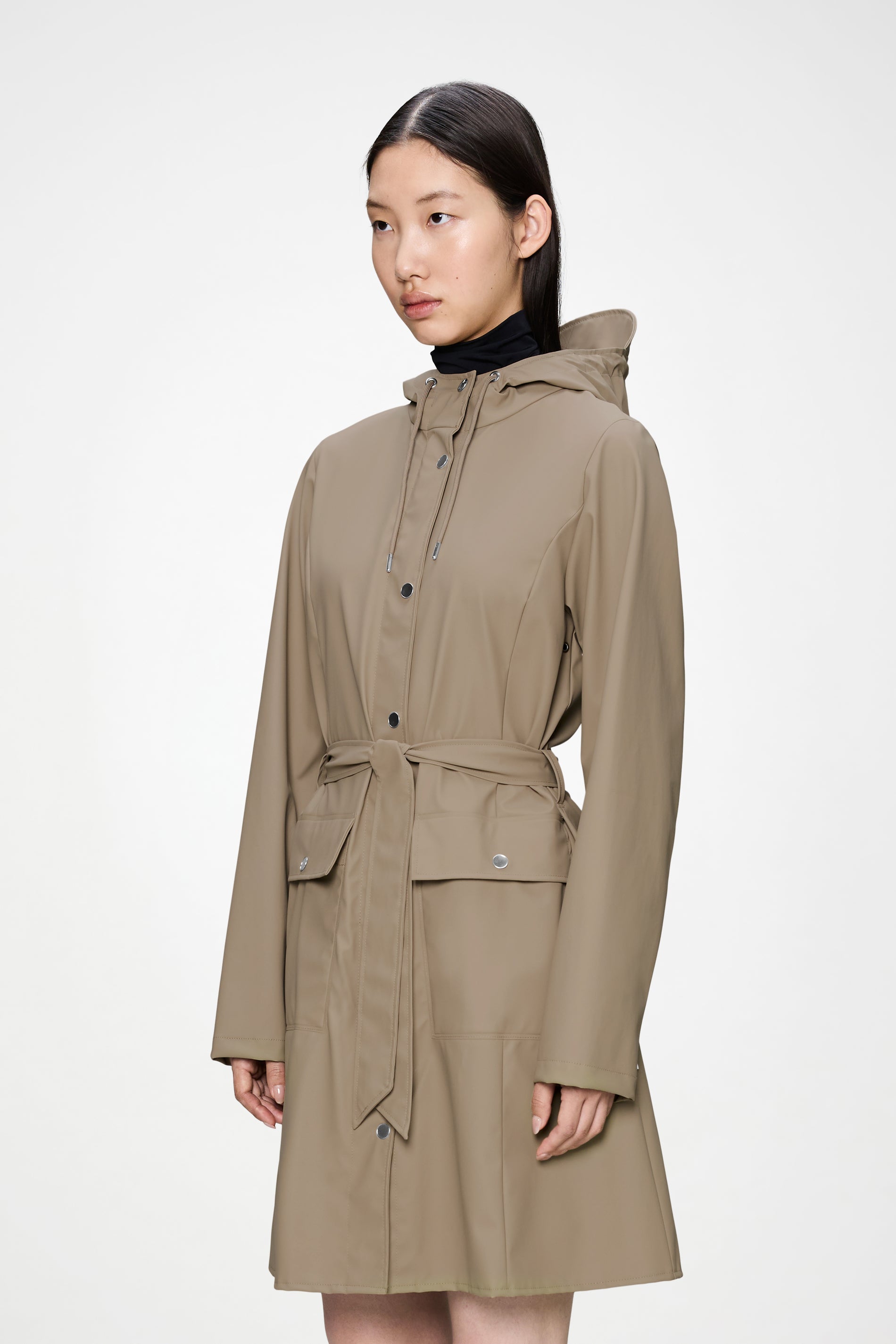 RAINS Curve Long Jacket
Beige Jacket