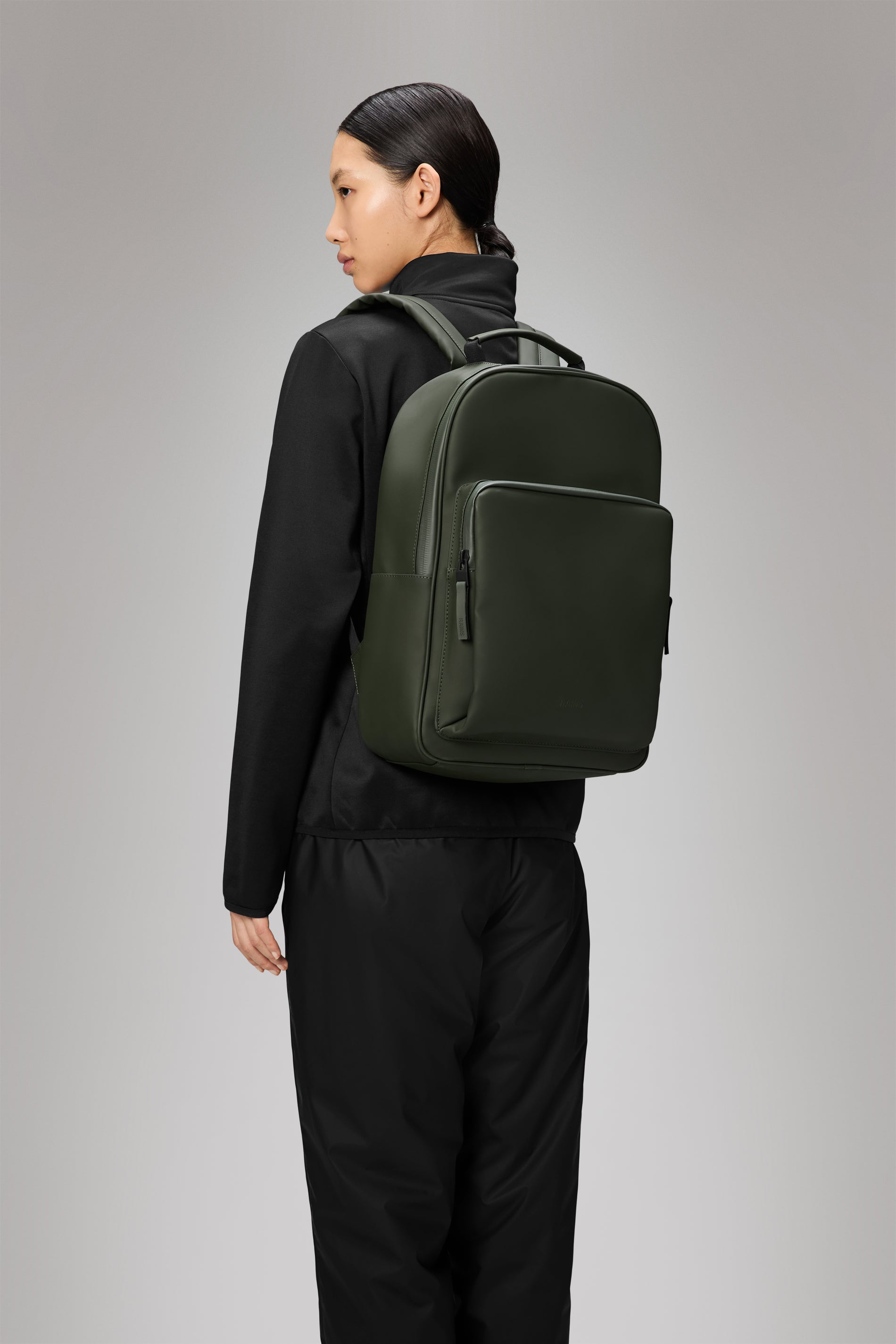 RAINS Book Daypack Large Green 15L H45 x D12 x W30 cm Backpack