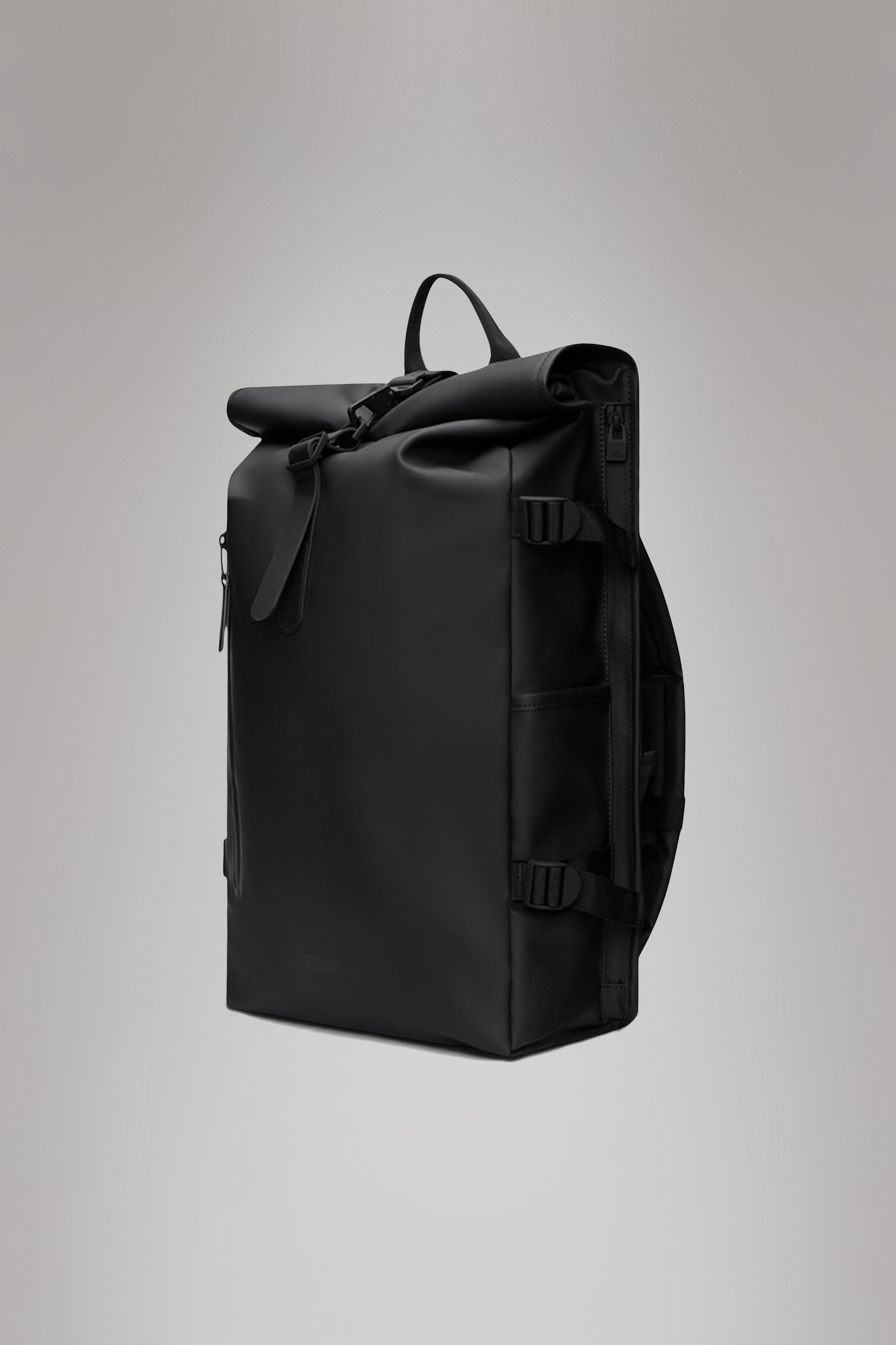 RAINS Rolltop Rucksack Large Black 23L H63 x D14 x W32 cm Backpack