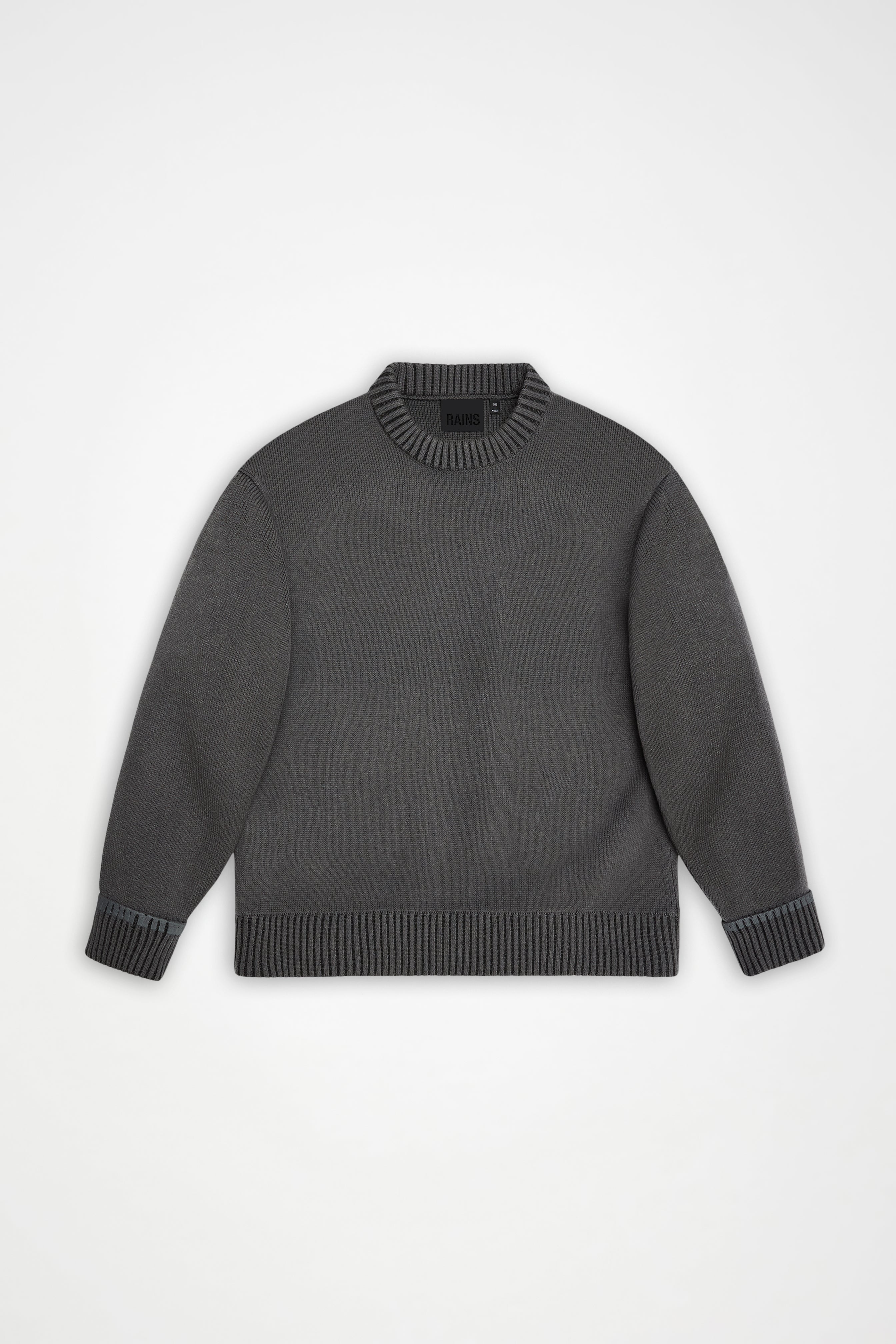 RAINS Sowa Knit Crew Neck Grey/Black Long Sleeve