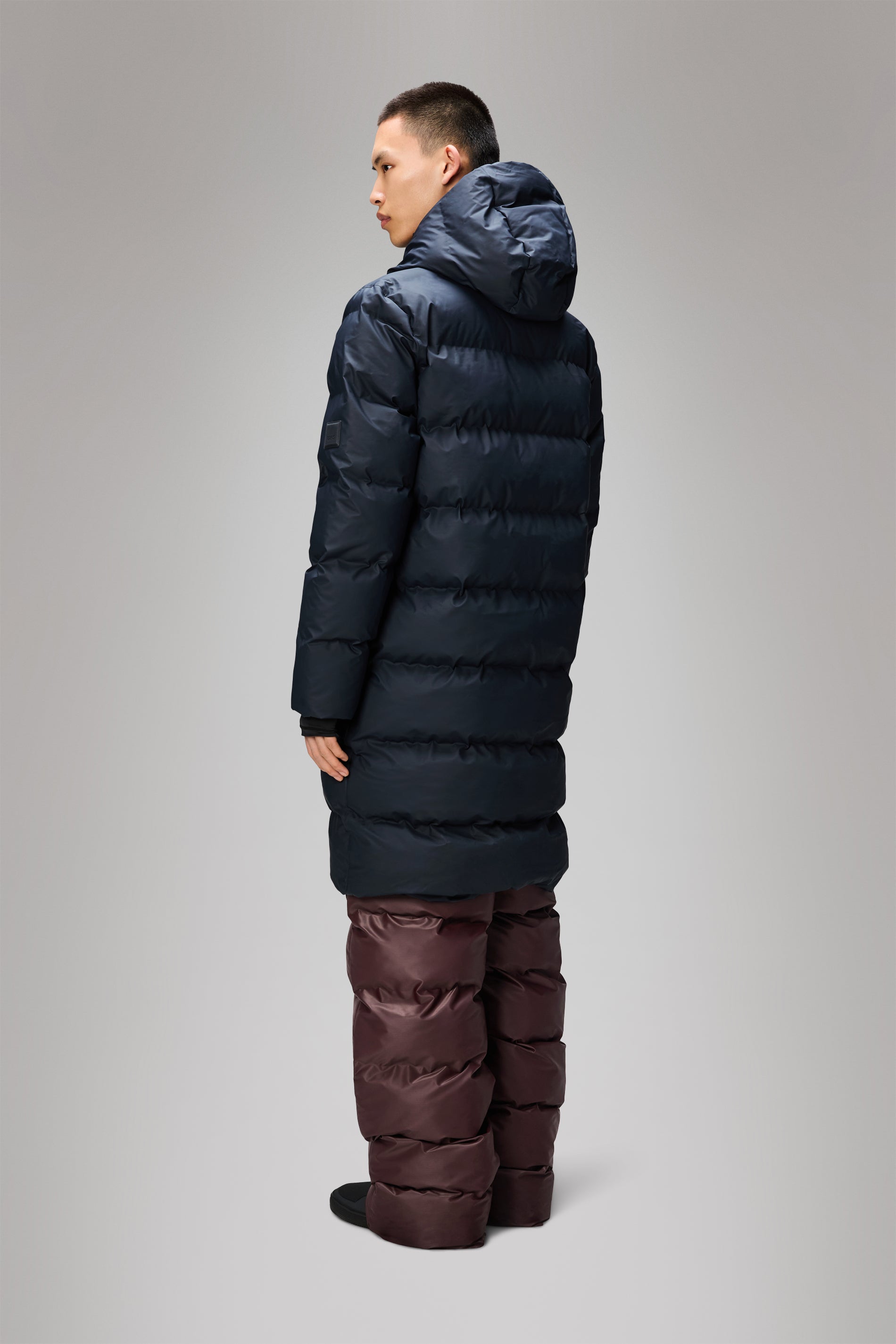 Rains Alta Longer Puffer Jacket Navy Jacket