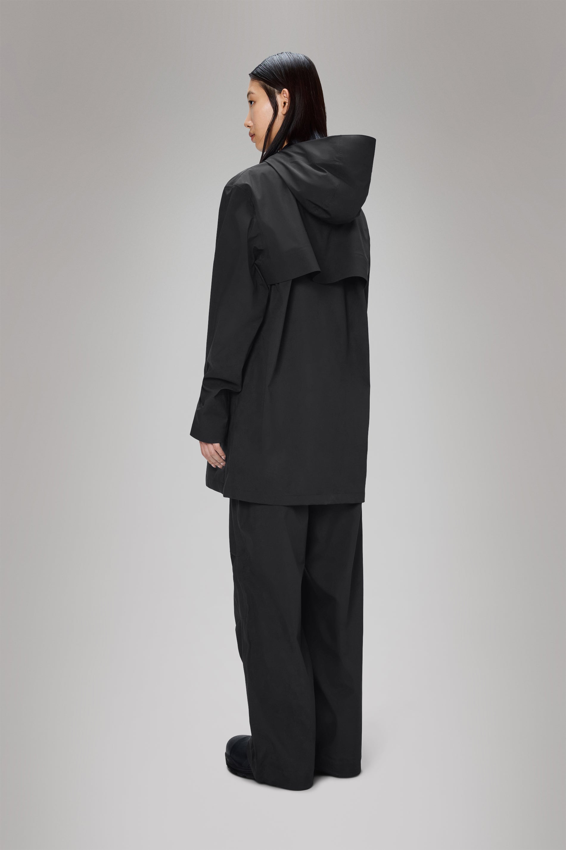 RAINS Suva Hardshell Long Jacket Black Jacket