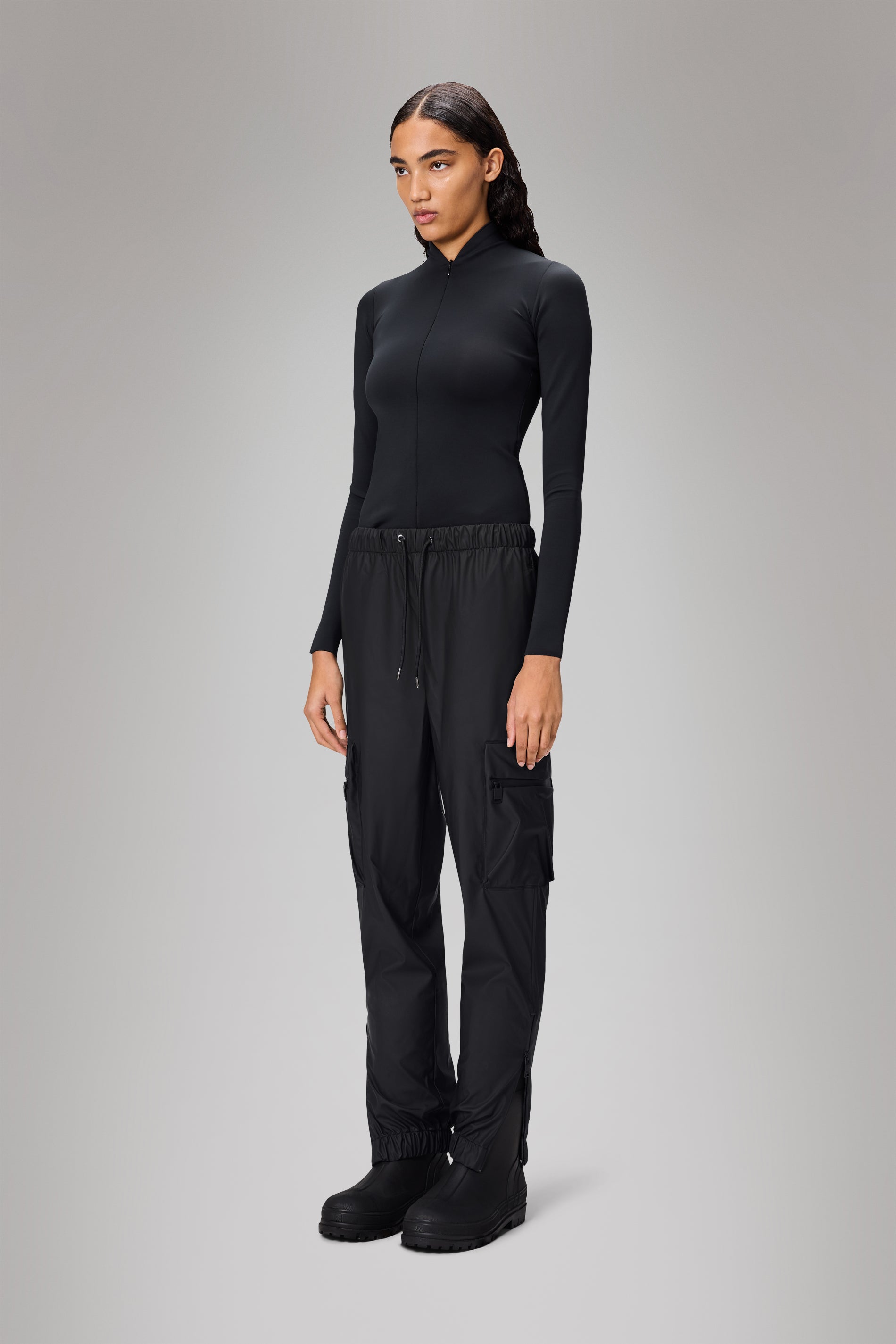 RAINS Cargo Rain Pants Regular Black Pants