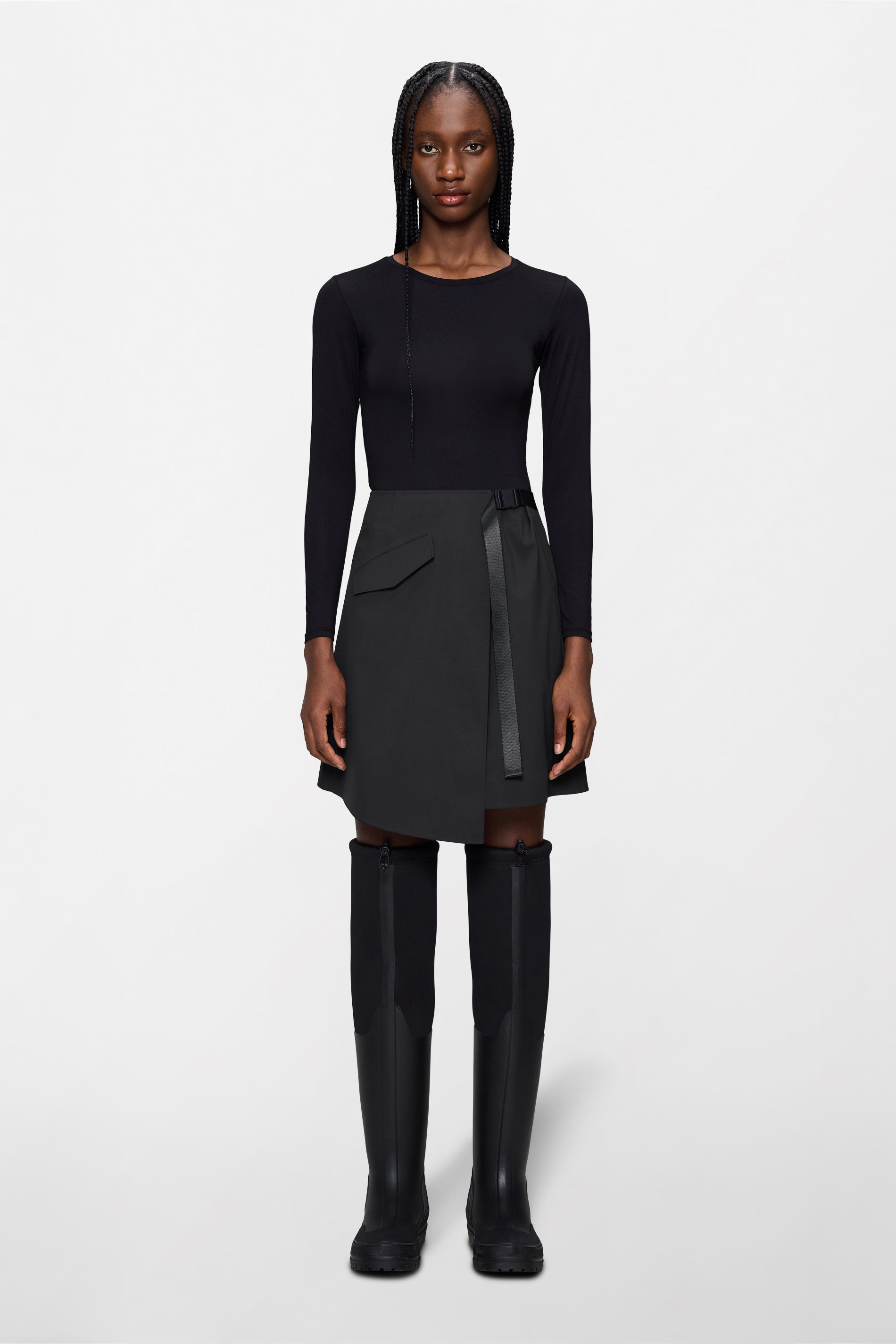 RAINS Suva Hardshell W Skirt Black Skirt