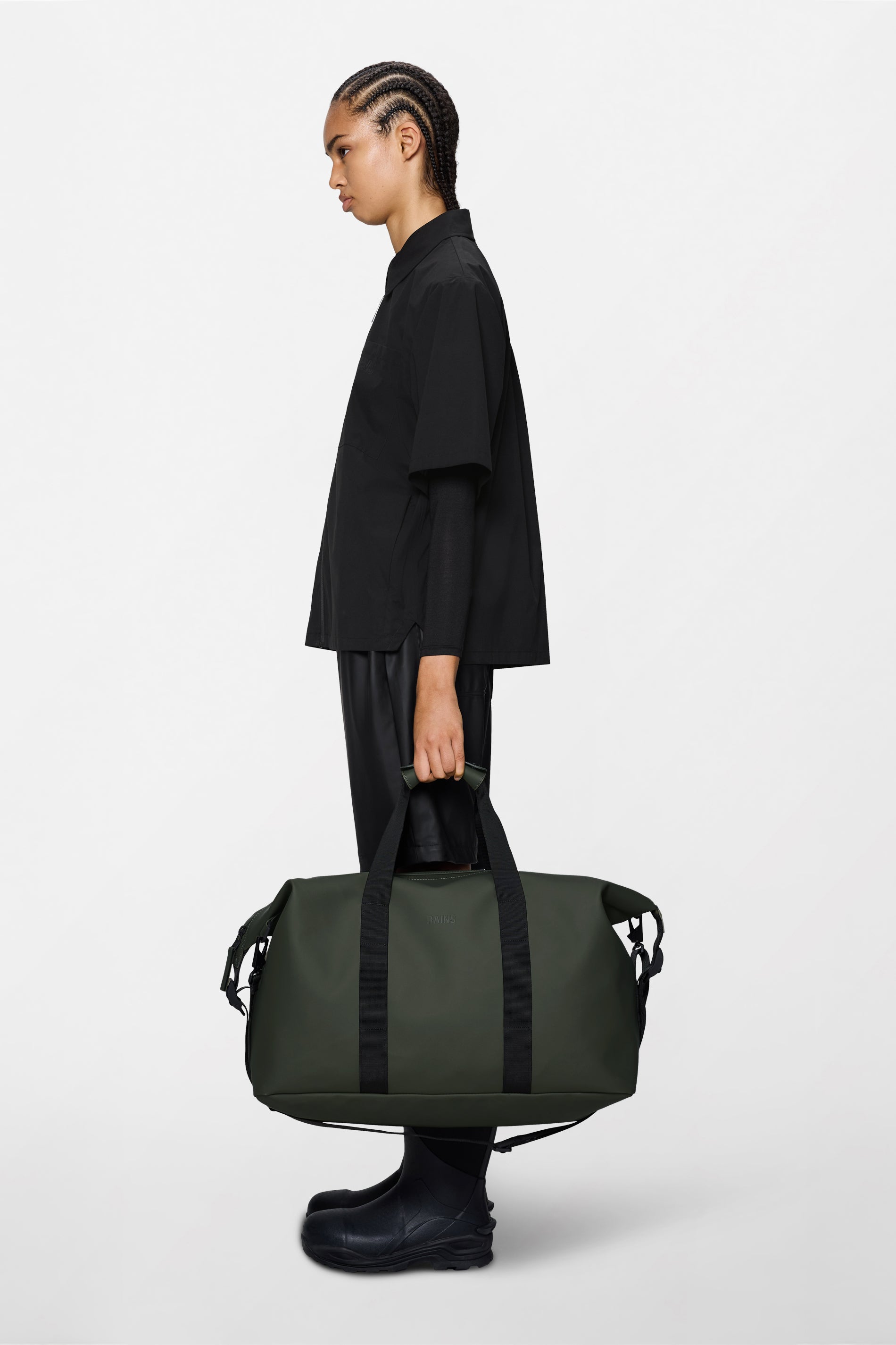 RAINS Hilo Weekend Bag Green 36L H27 x D26 x W52 cm Weekender