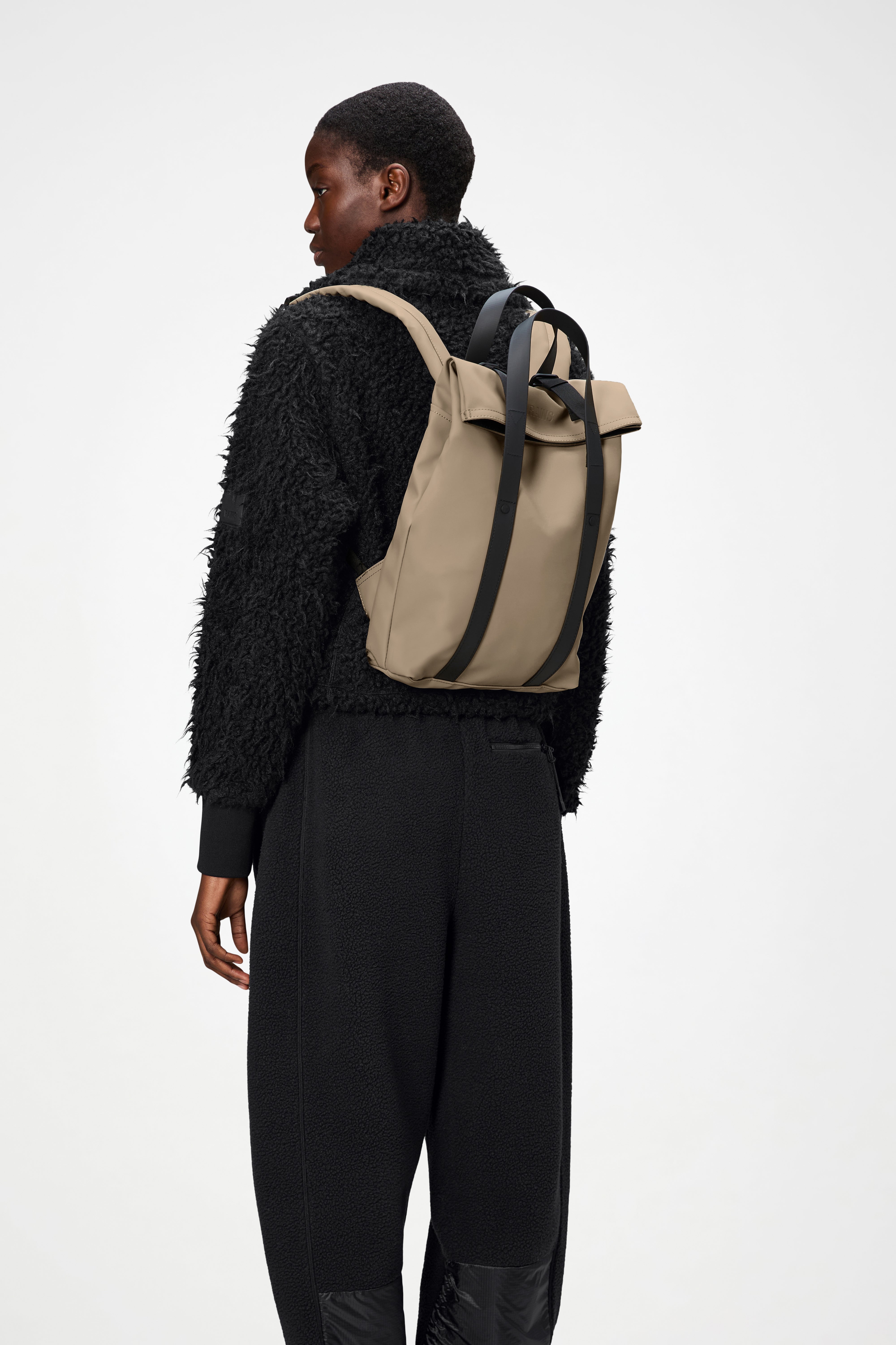 RAINS 2 Way Tote Backpack Mini Beige Backpack