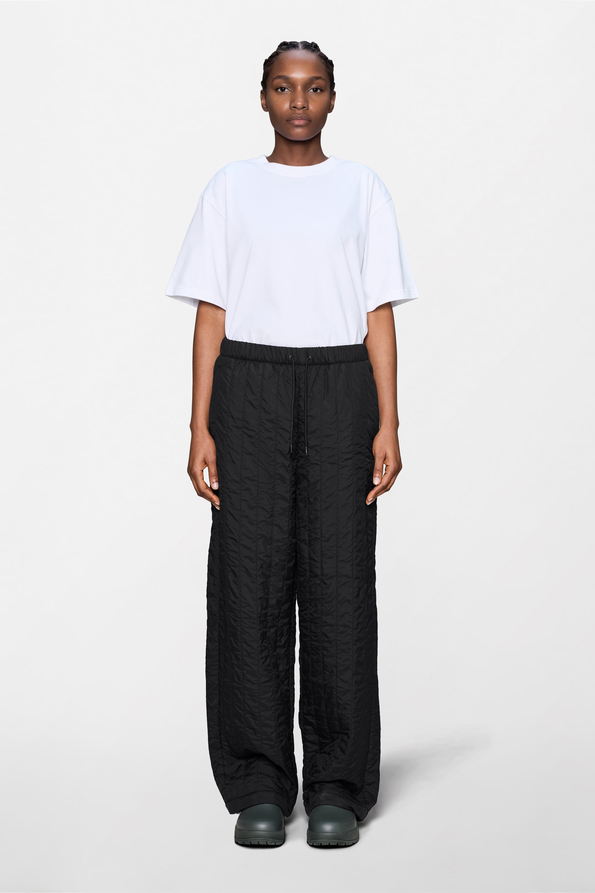 RAINS Banja Liner Pants Wide Black Pants