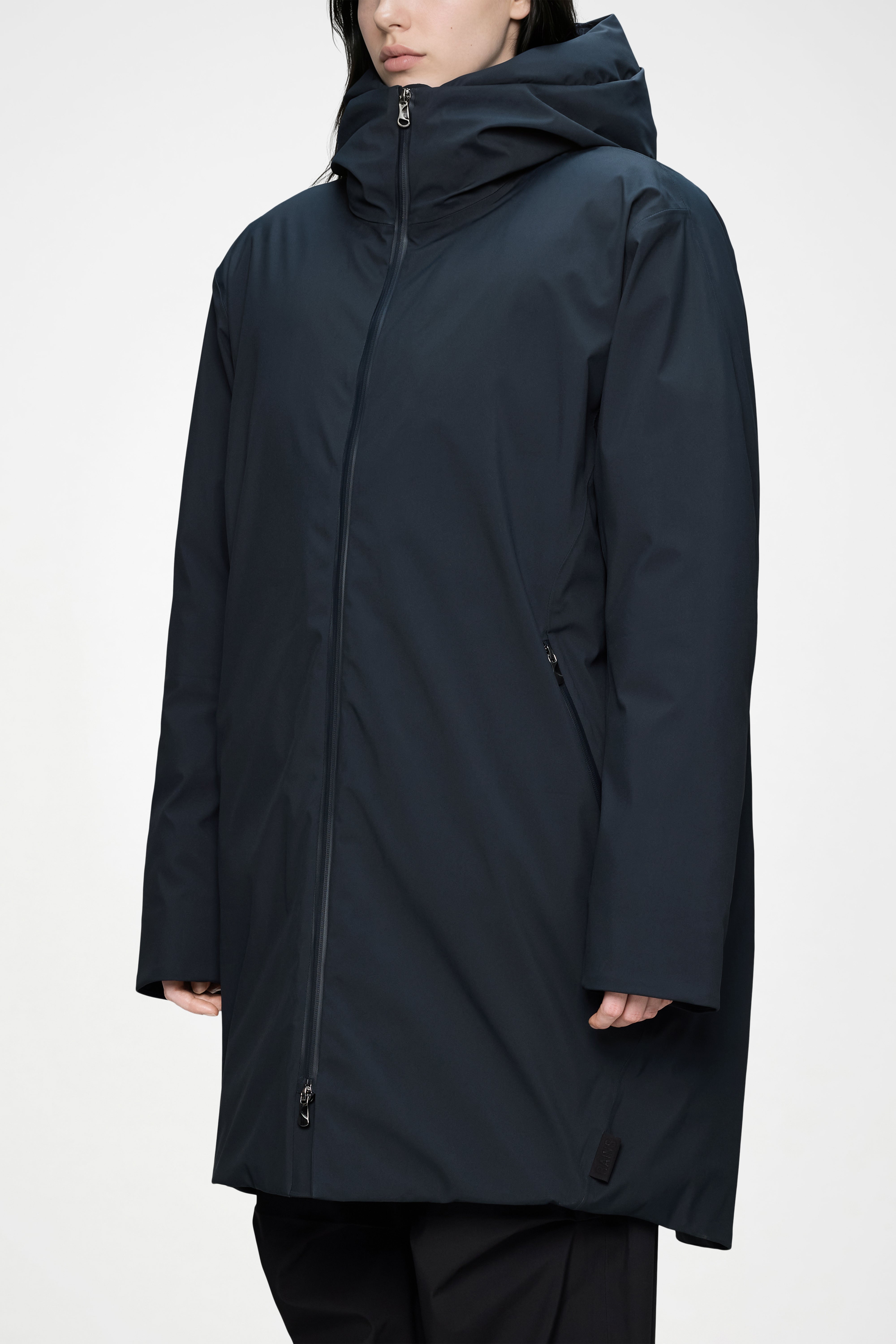 RAINS Sarna Long Puffer Jacket Navy Jacket