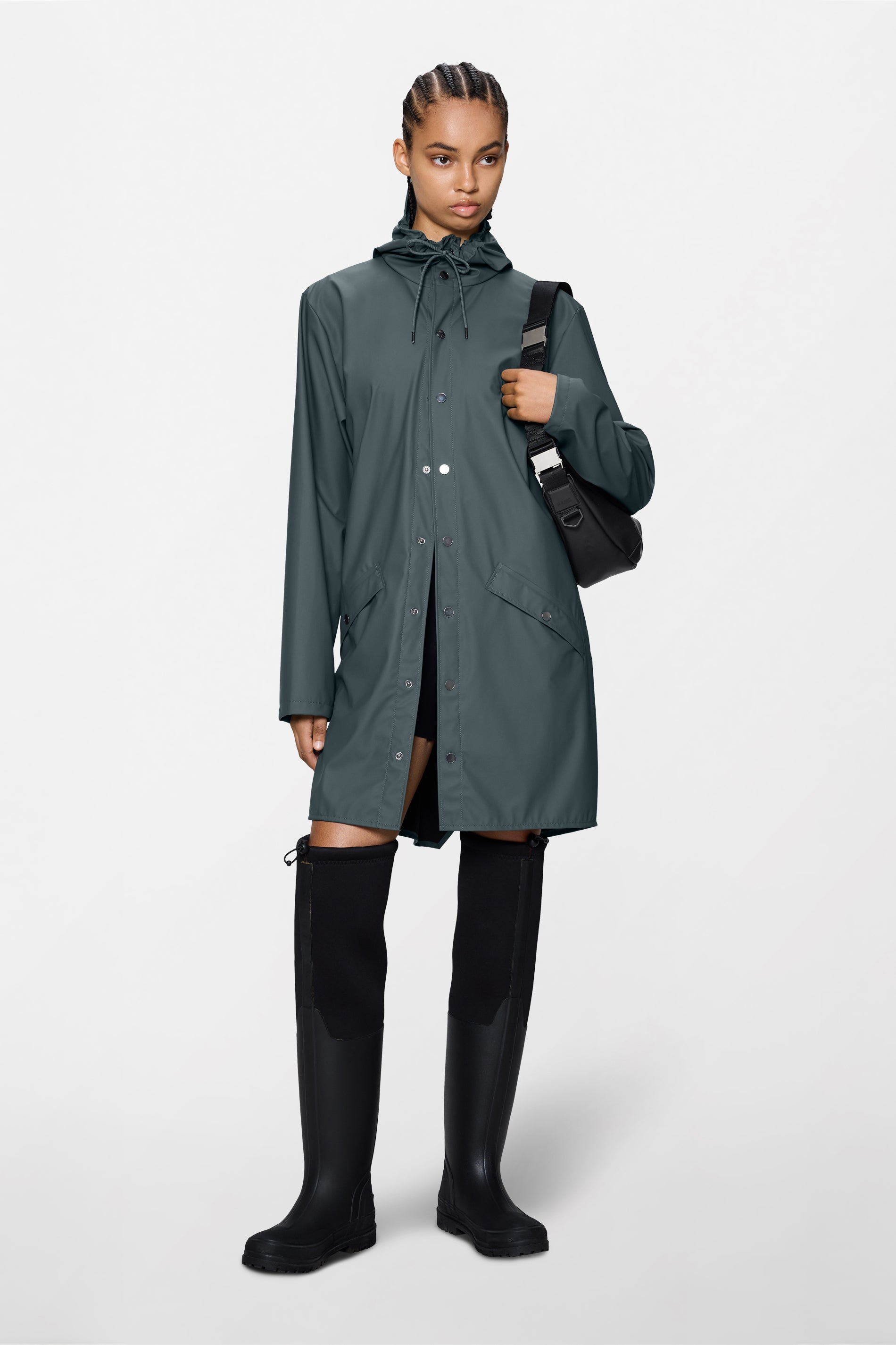 RAINS Long Jacket Dark Grey Jacket