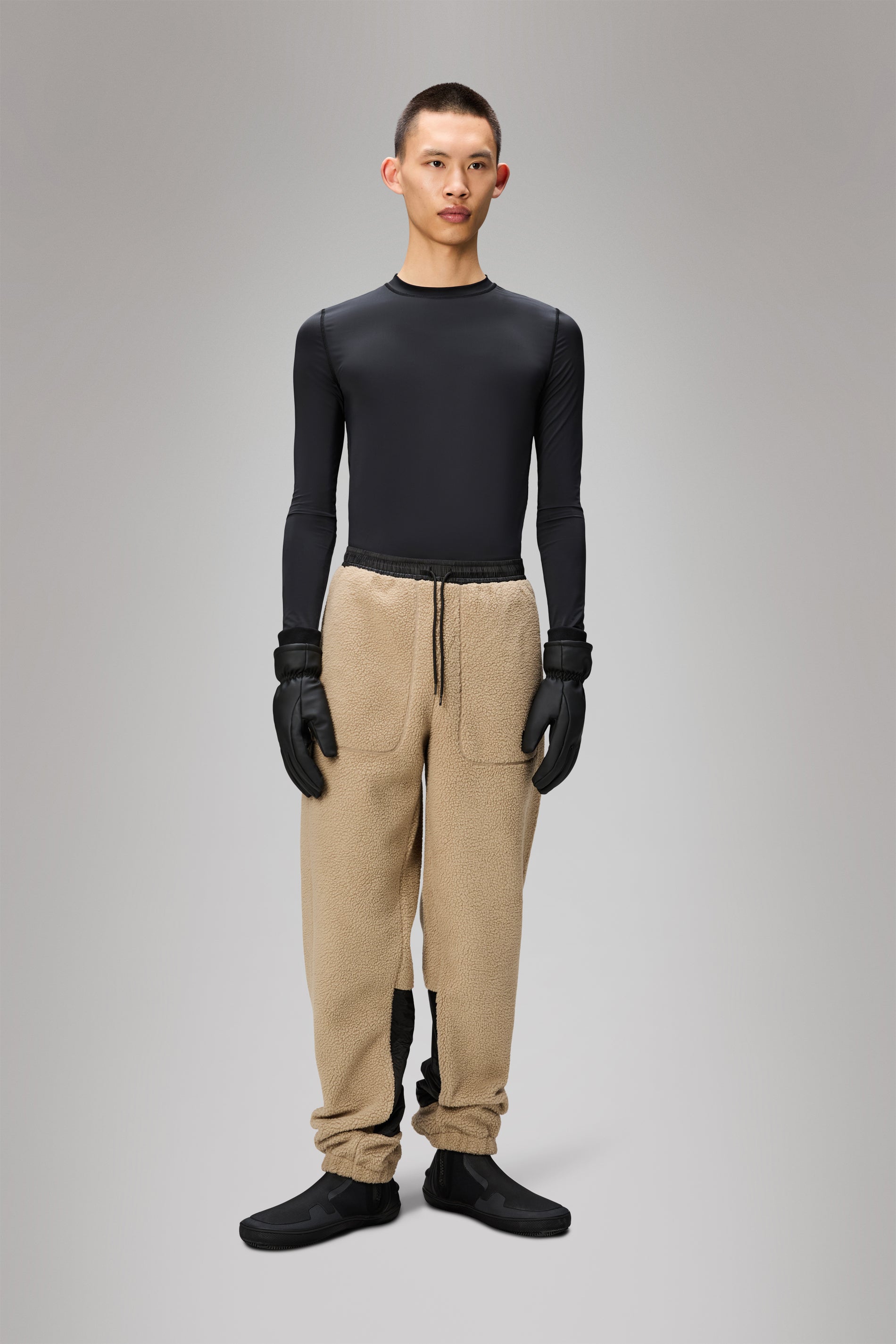 RAINS Yermo Fleece Pants Regular Beige Pants