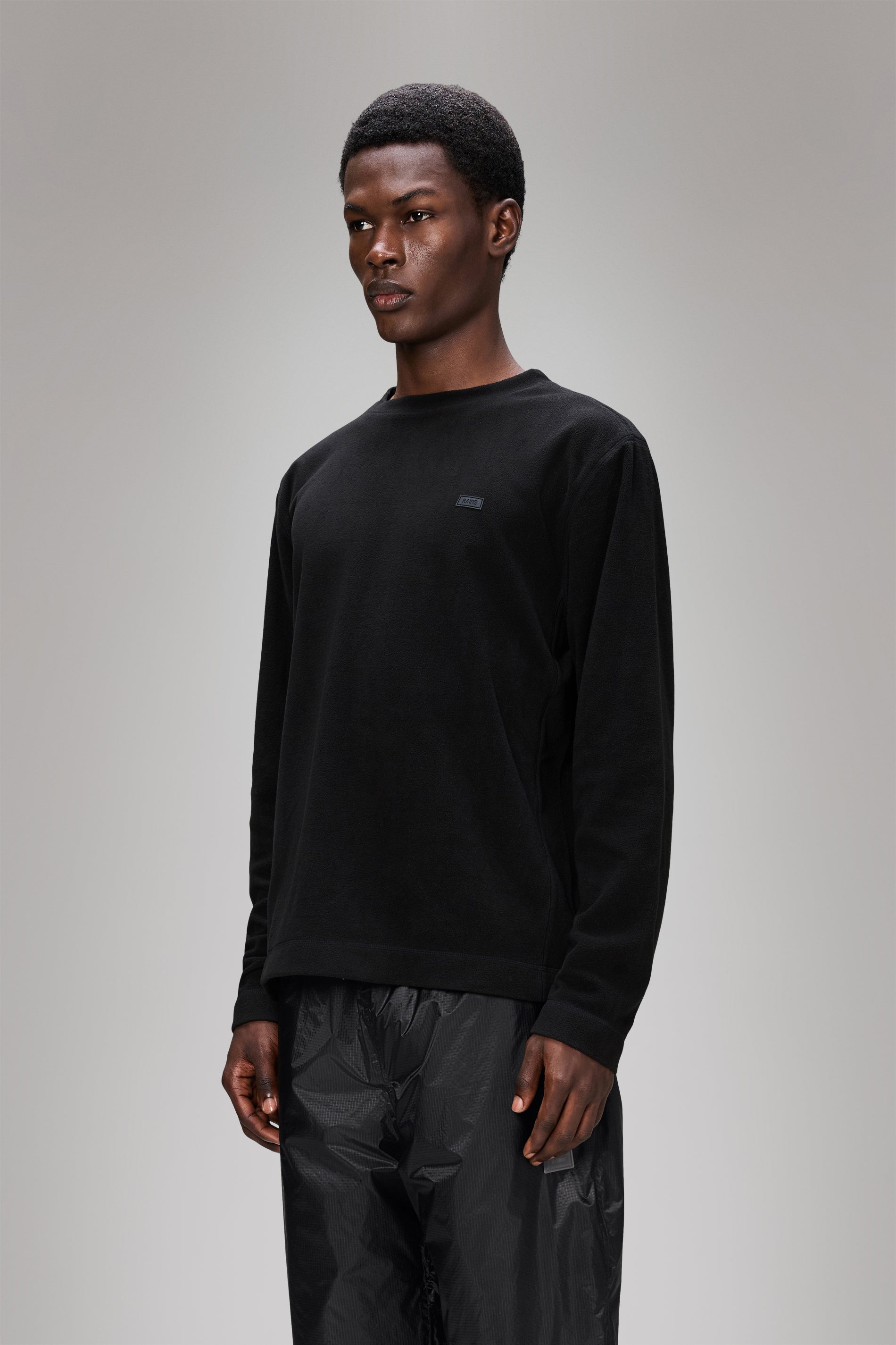 RAINS Addis Fleece Crewneck Black Crew Neck