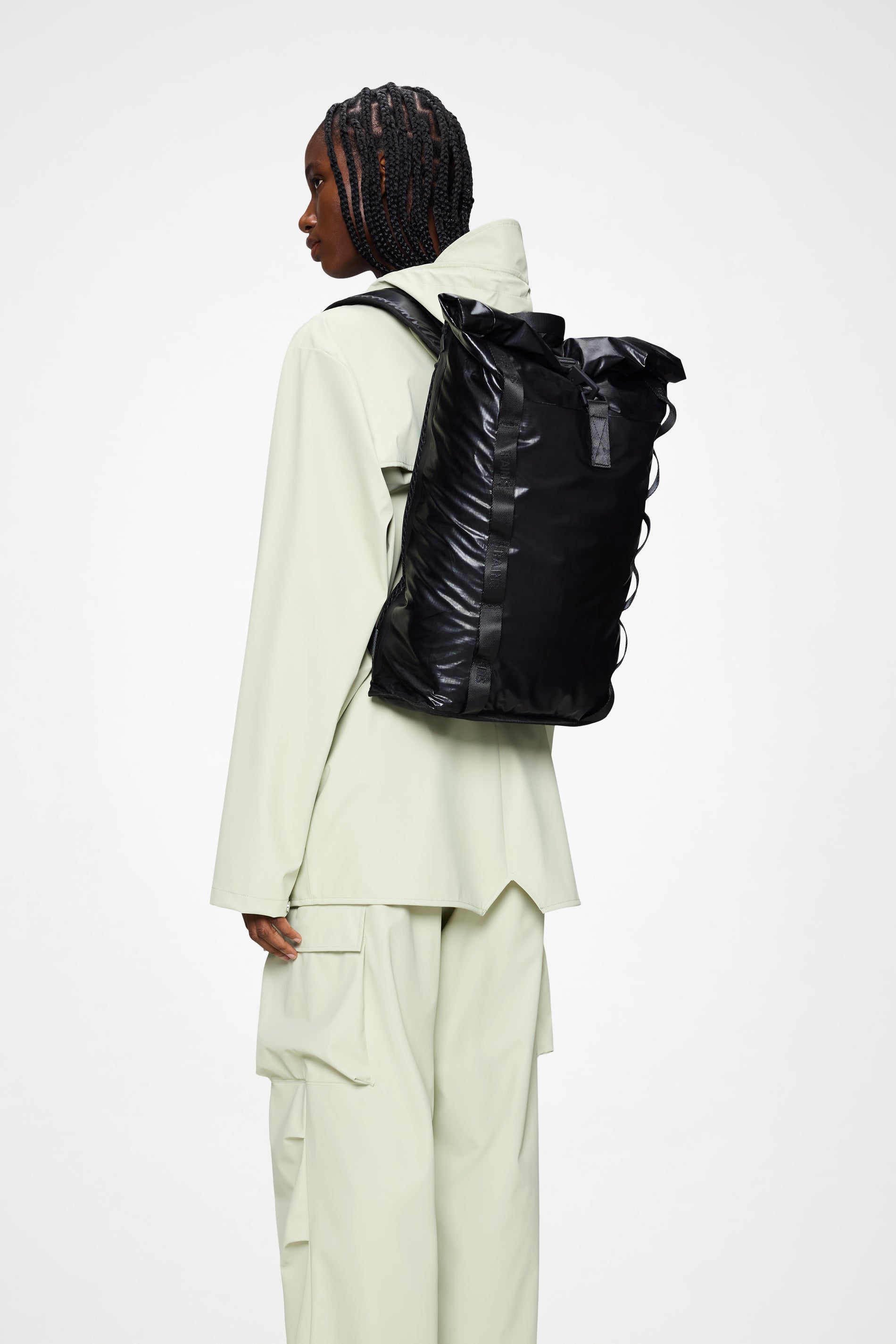 RAINS Sibu Rolltop Rucksack Black 20.50L H46 x D12 x W30 cm Backpack