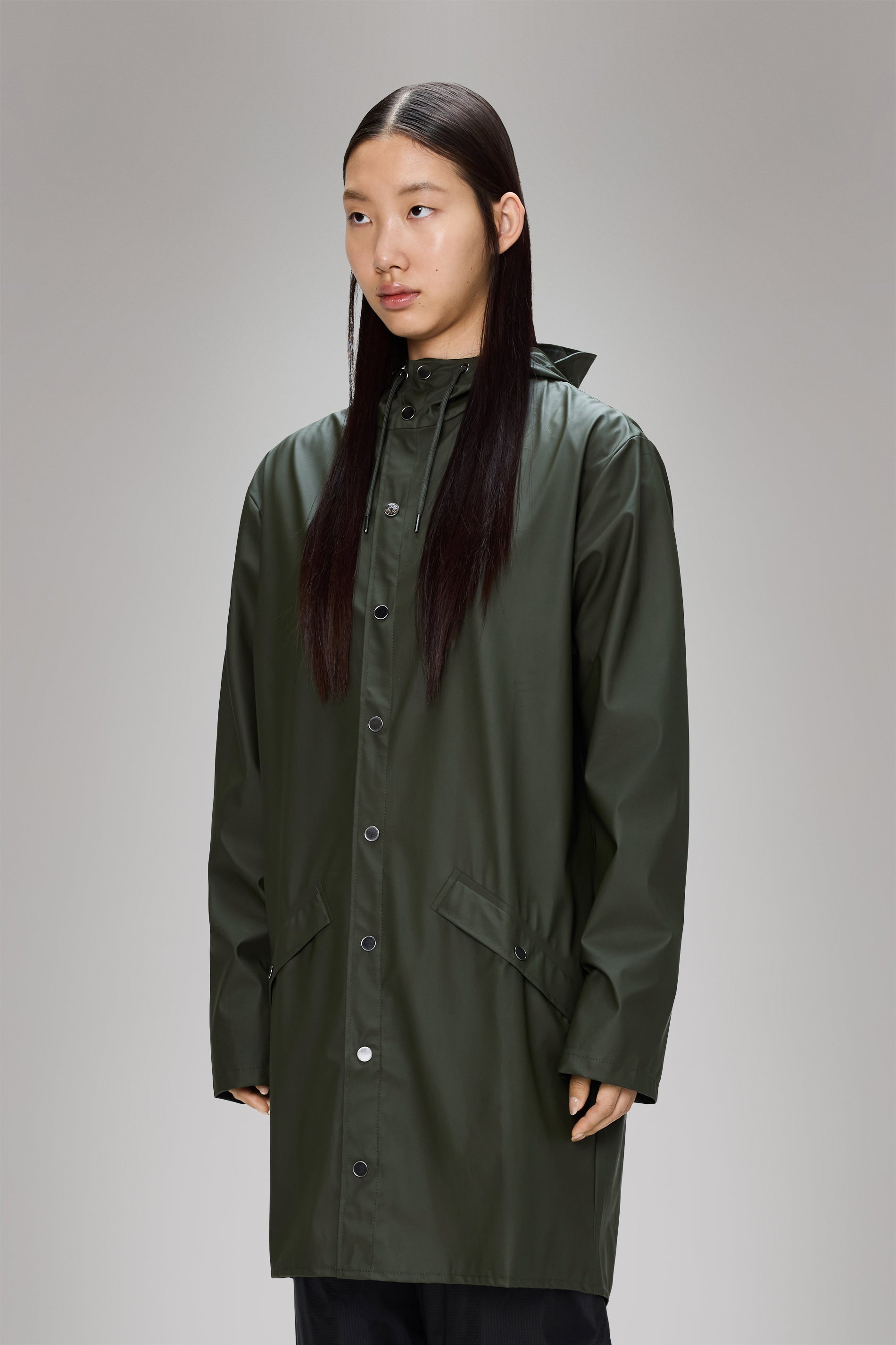 RAINS Long Jacket Green Jacket
