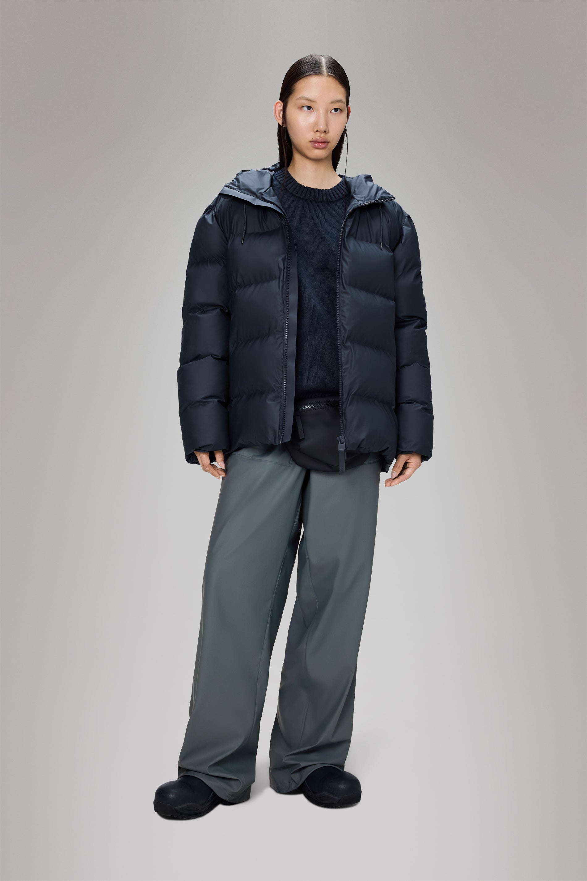 Rains Alta Puffer Jacket Navy Jacket