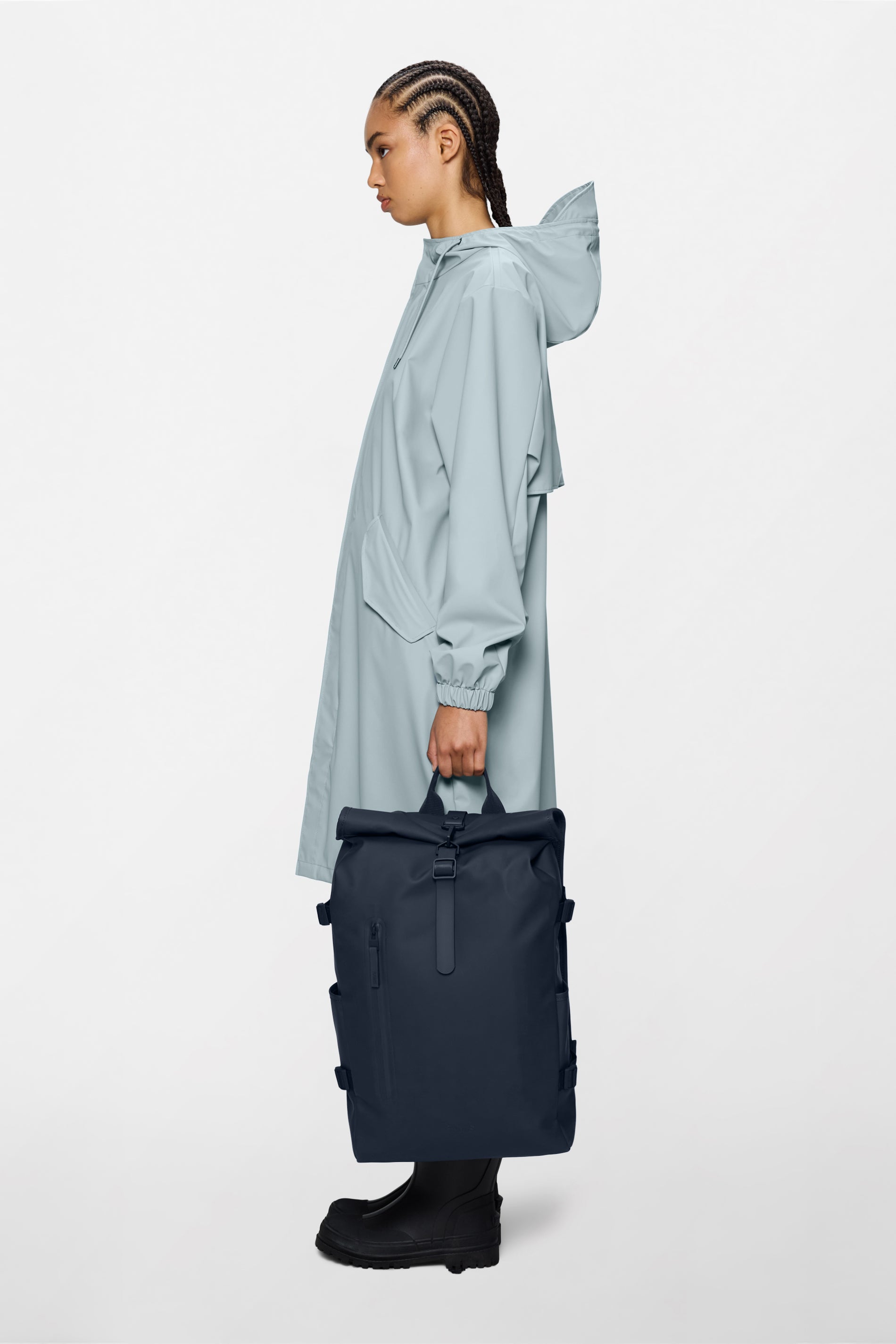 RAINS Rolltop Rucksack Large Navy 23L H63 x D14 x W32 cm Backpack