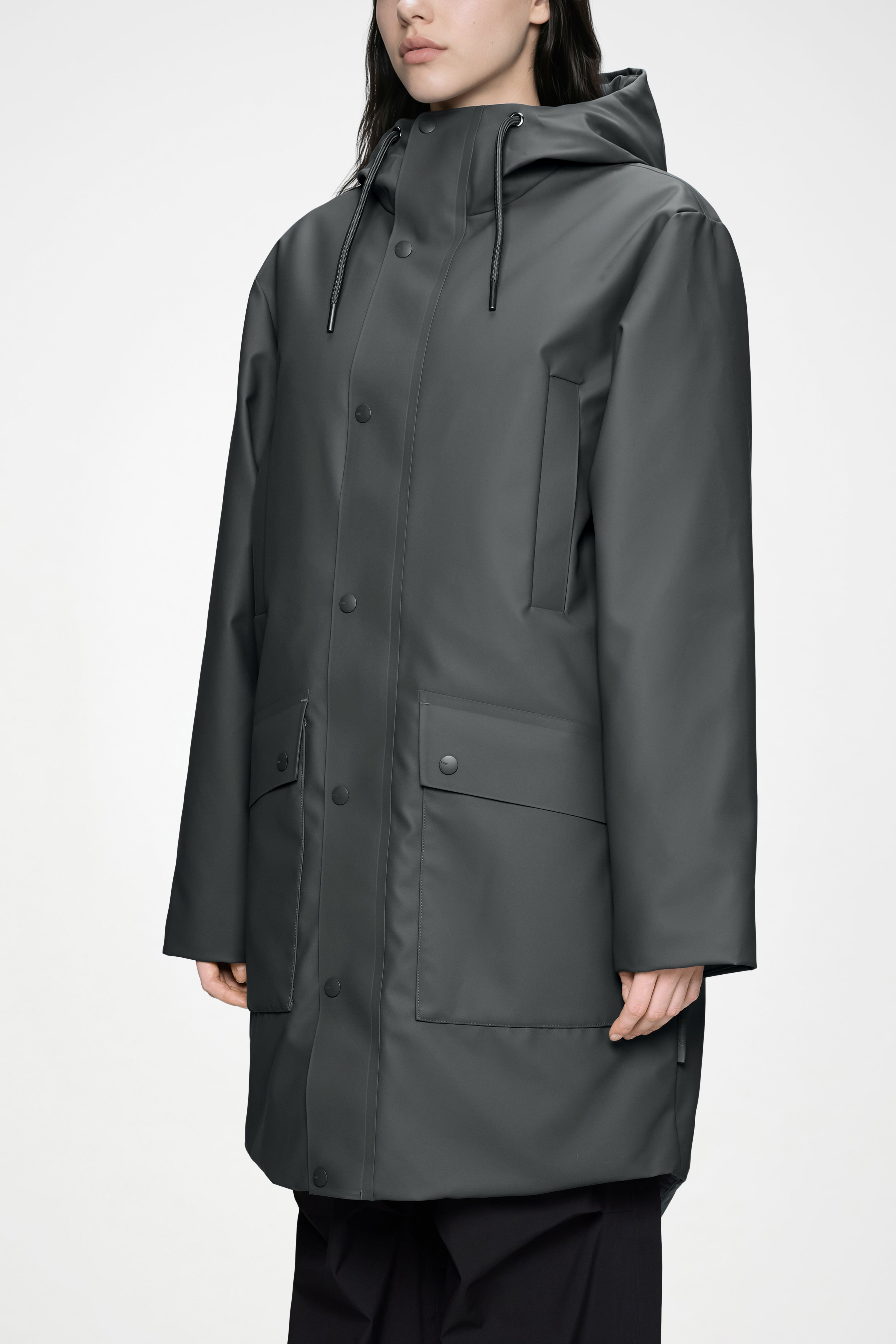 RAINS Nome Long Parka Dark Grey Jacket