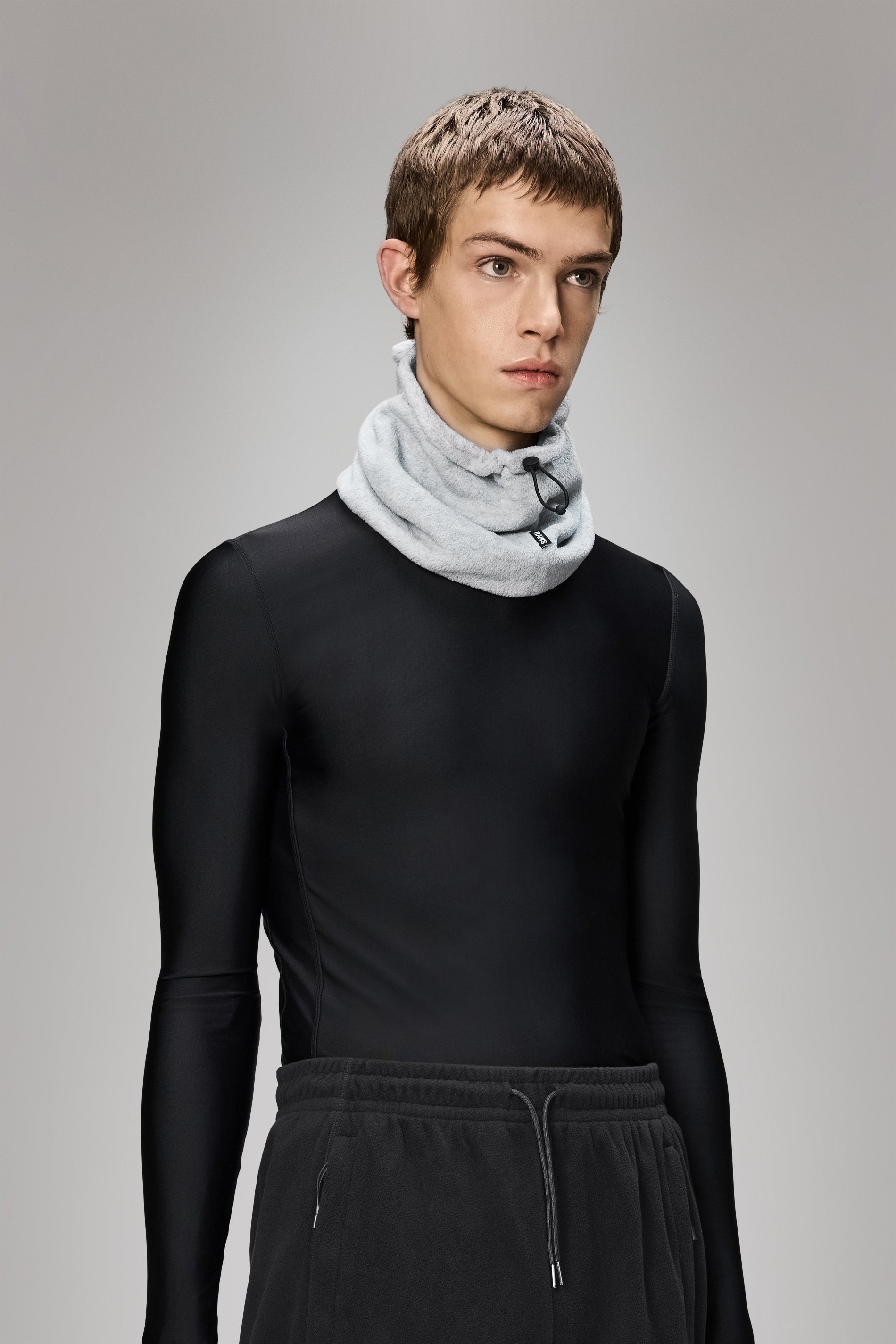 RAINS Fleece Tube Scarf Grey Melange Neckwear