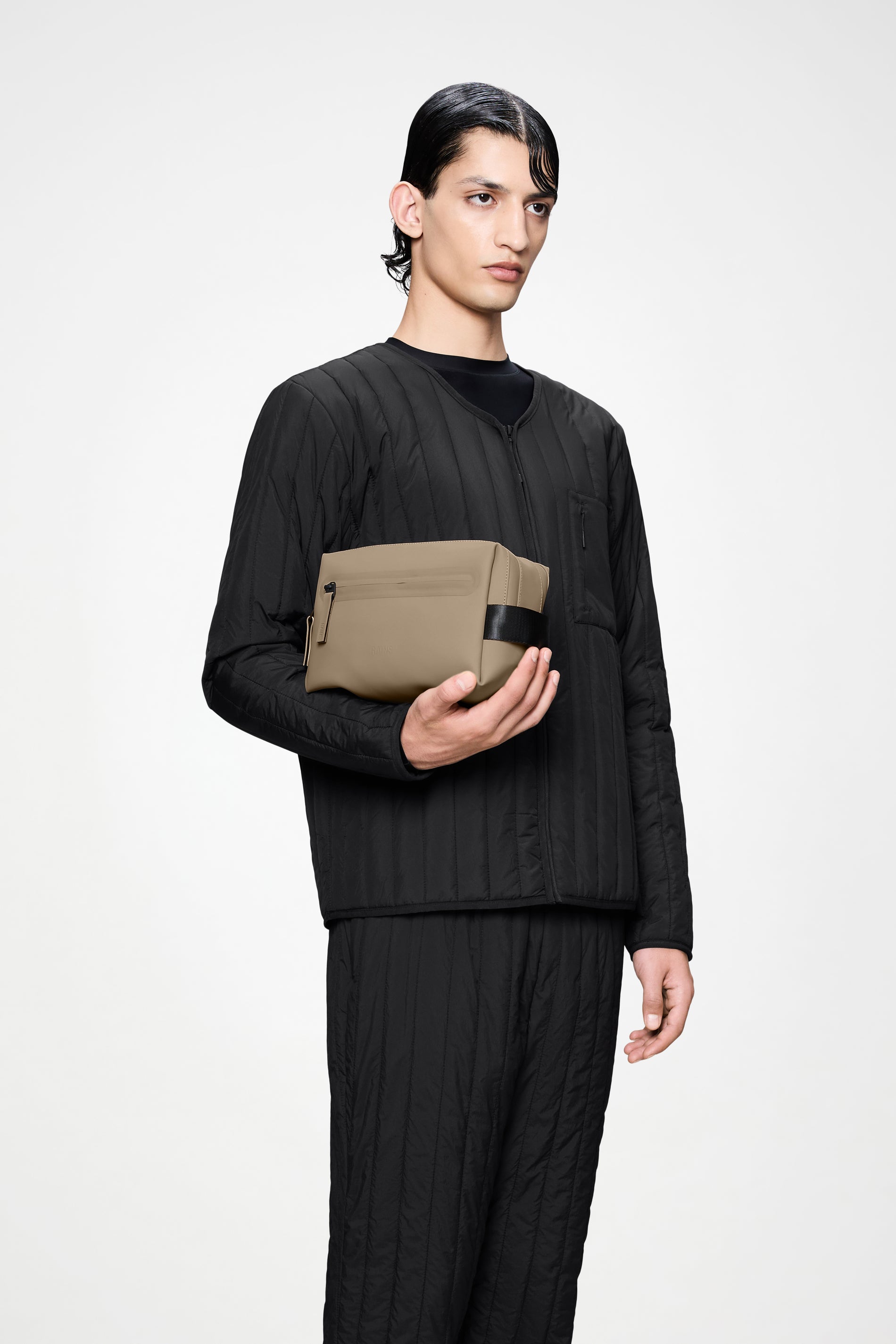 RAINS 2 Zip Wash Bag Beige Wash Bag