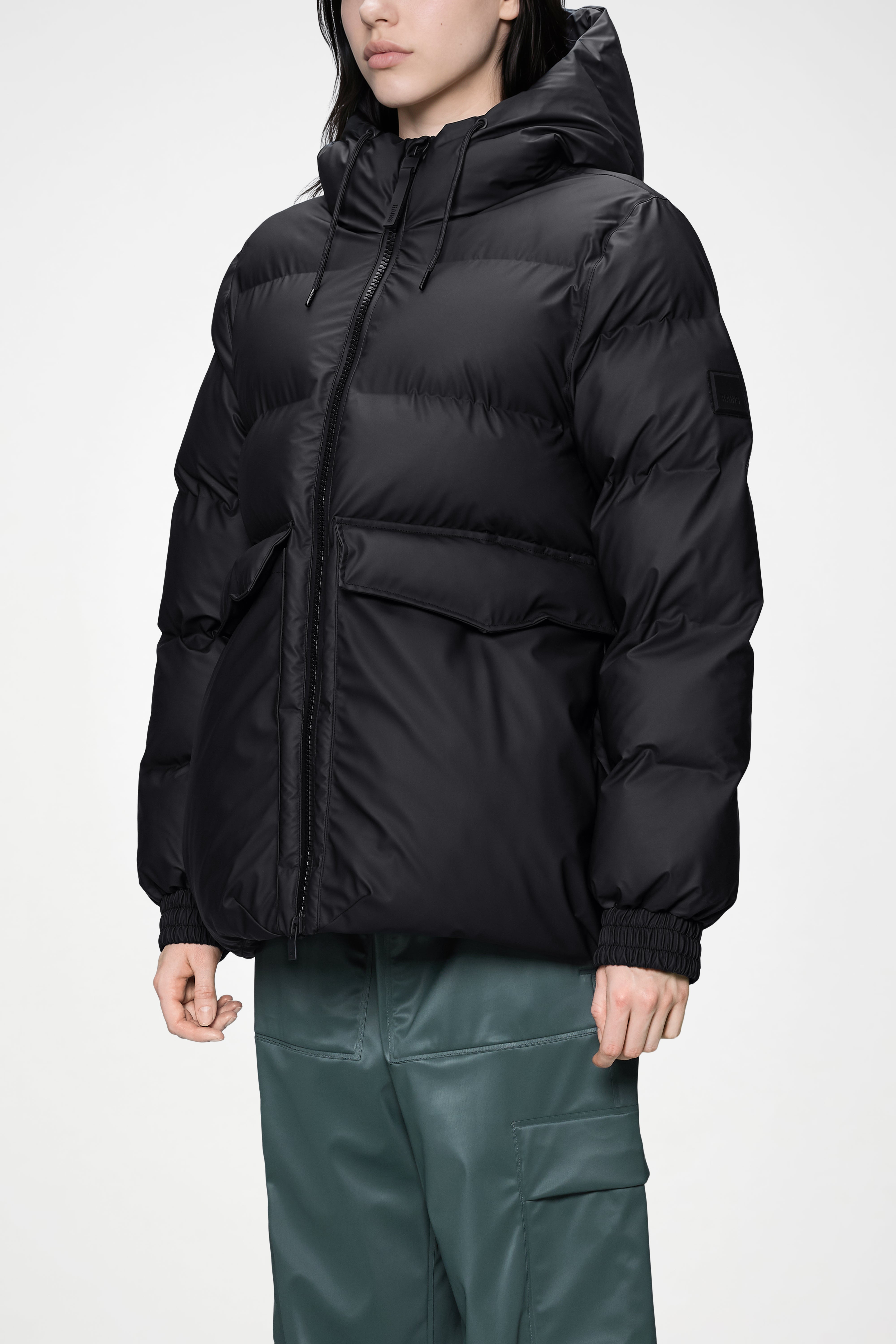 RAINS Alta A-Line Puffer W Jacket Black Jacket
