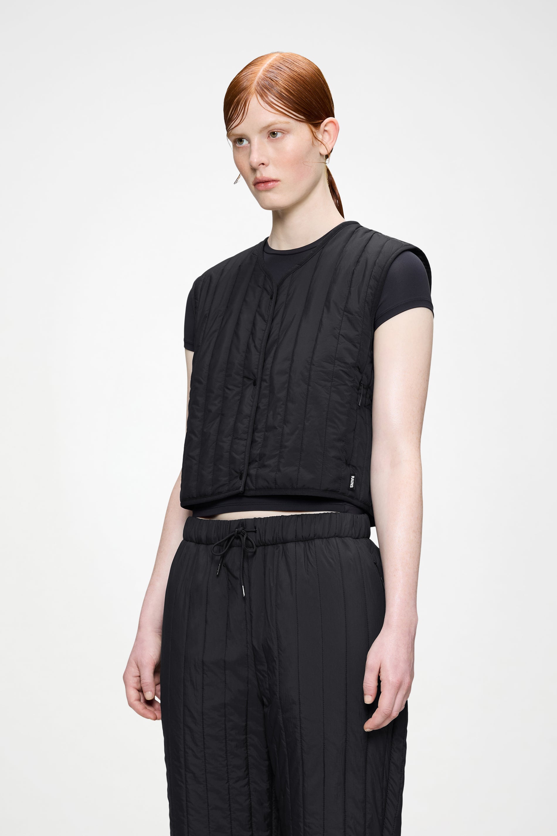 RAINS Banja Short Liner W Vest Black Short Sleeve