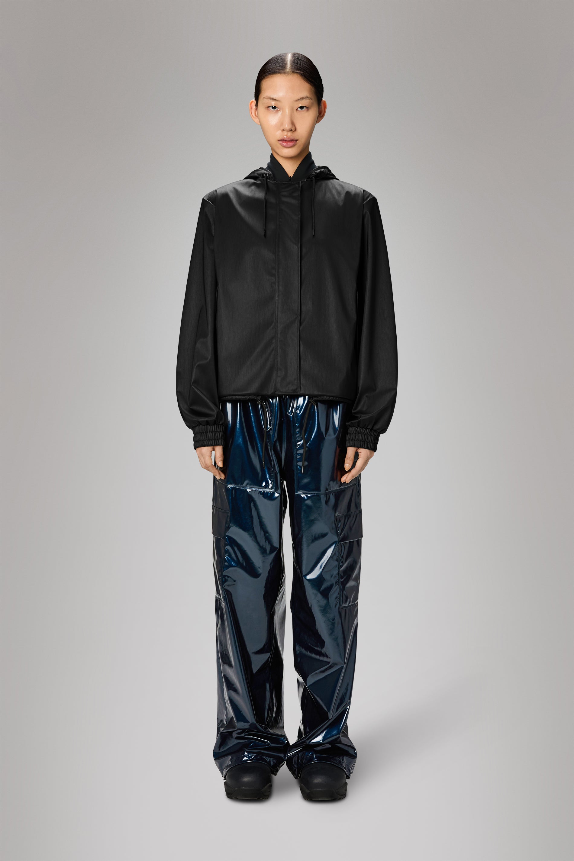 RAINS String W Jacket Black Grain Jacket