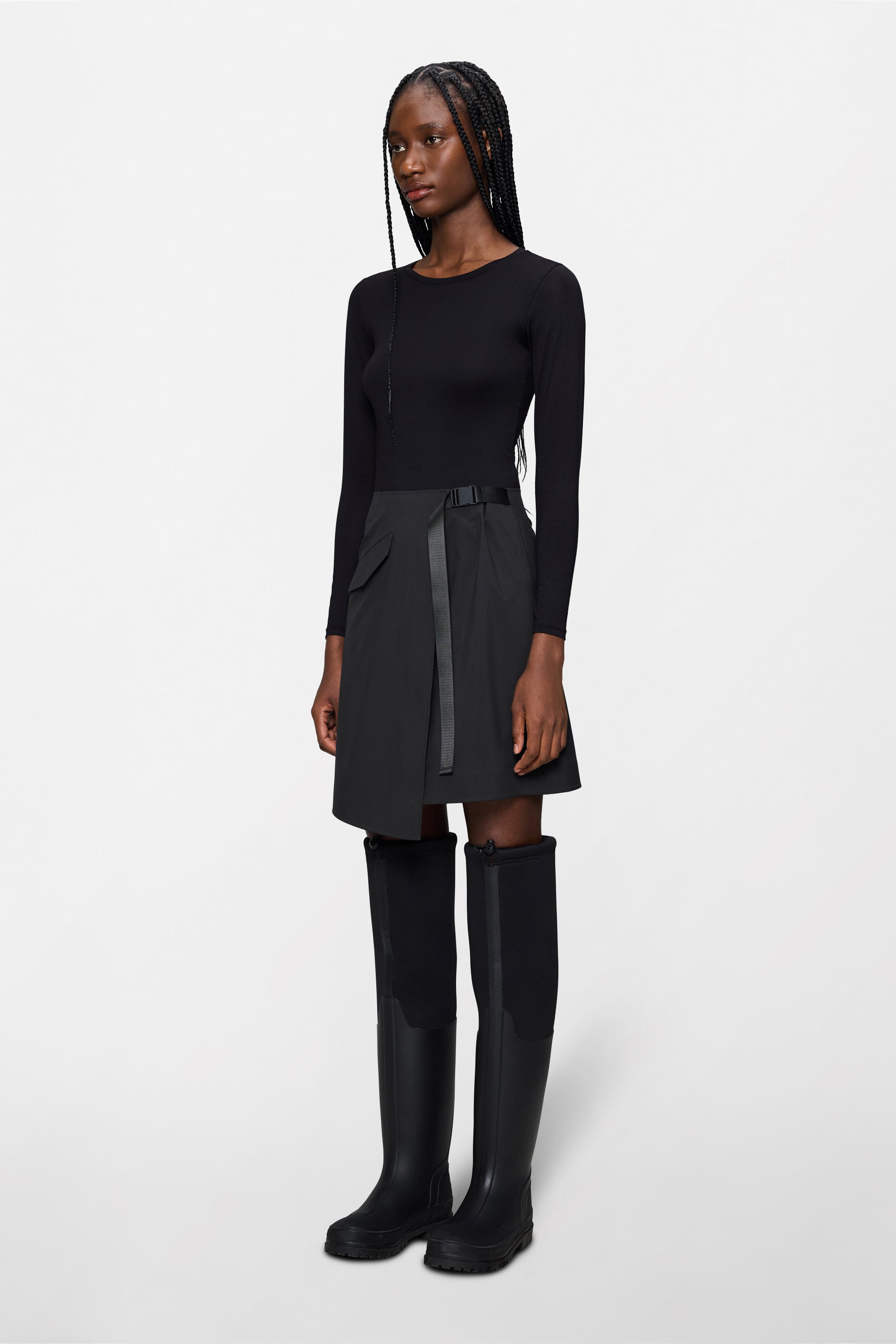 RAINS Suva Hardshell W Skirt Black Skirt