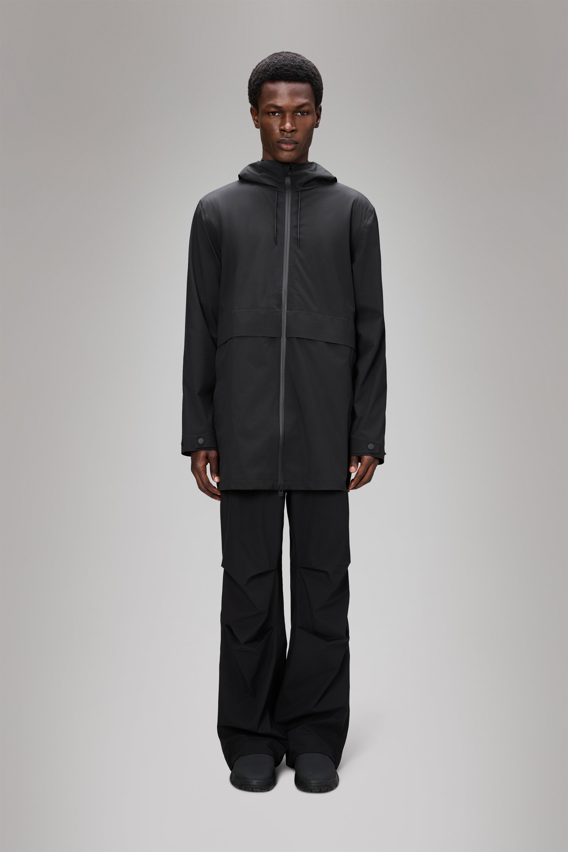 RAINS Suva Hardshell Long Jacket Black Jacket