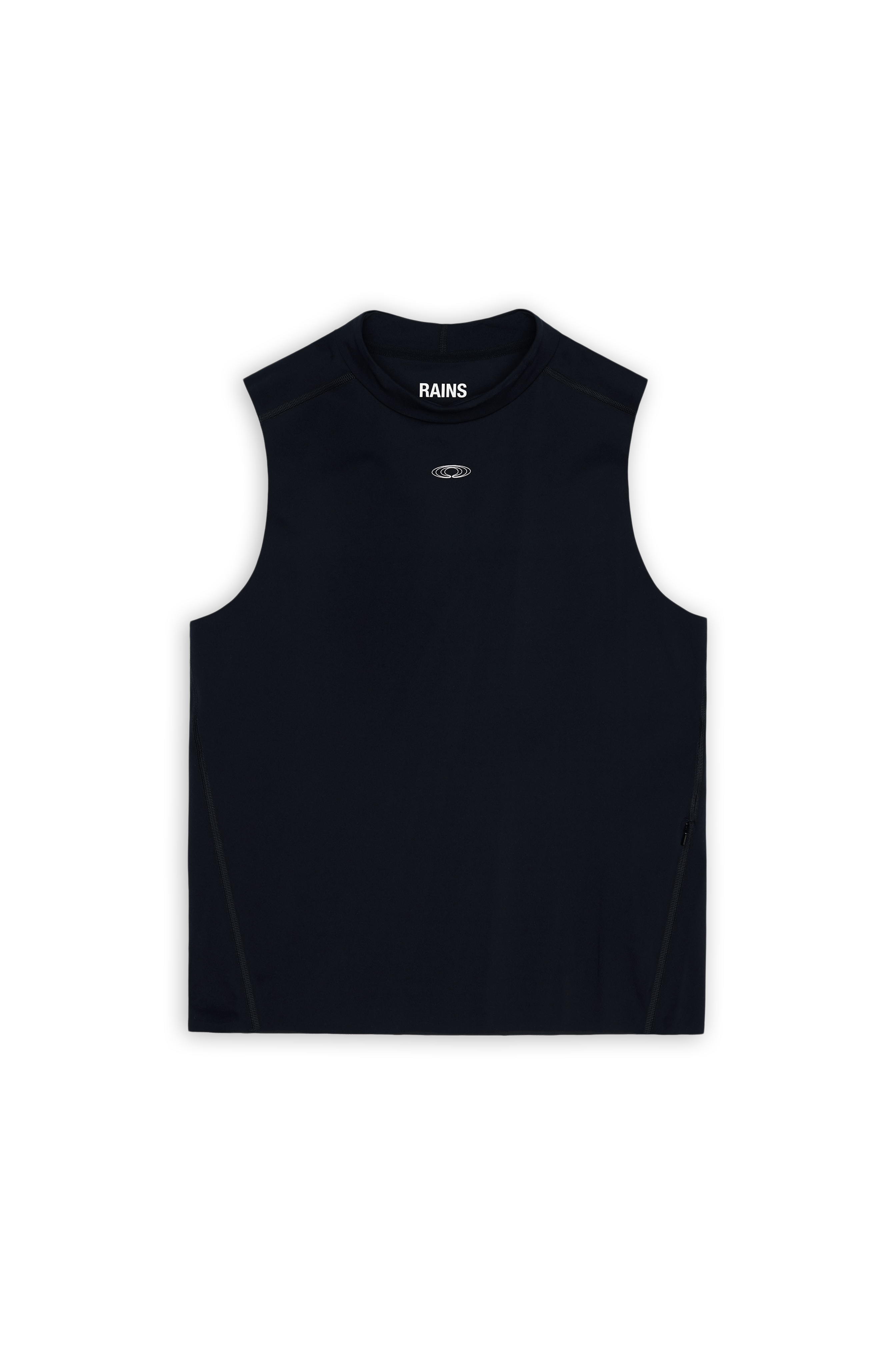 RAINS Warm Up Tank Top Black Short Sleeve