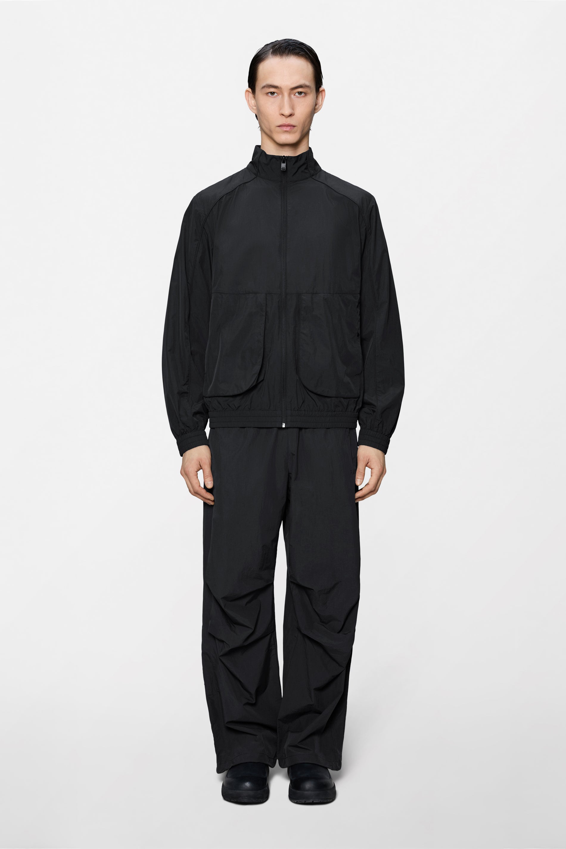 RAINS Cooldown Pocket Track Top Black Jacket