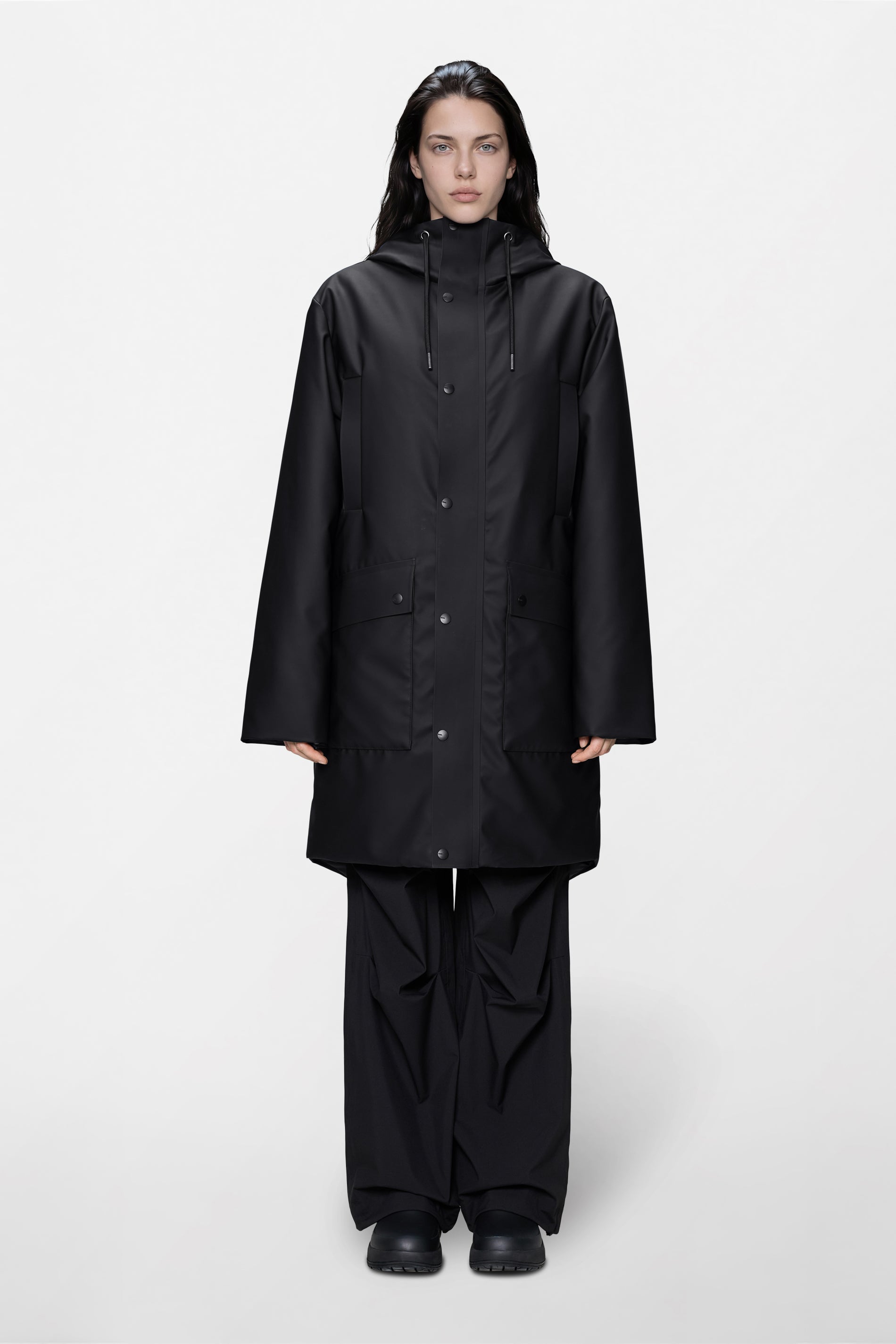 RAINS Nome Long Parka Black Jacket