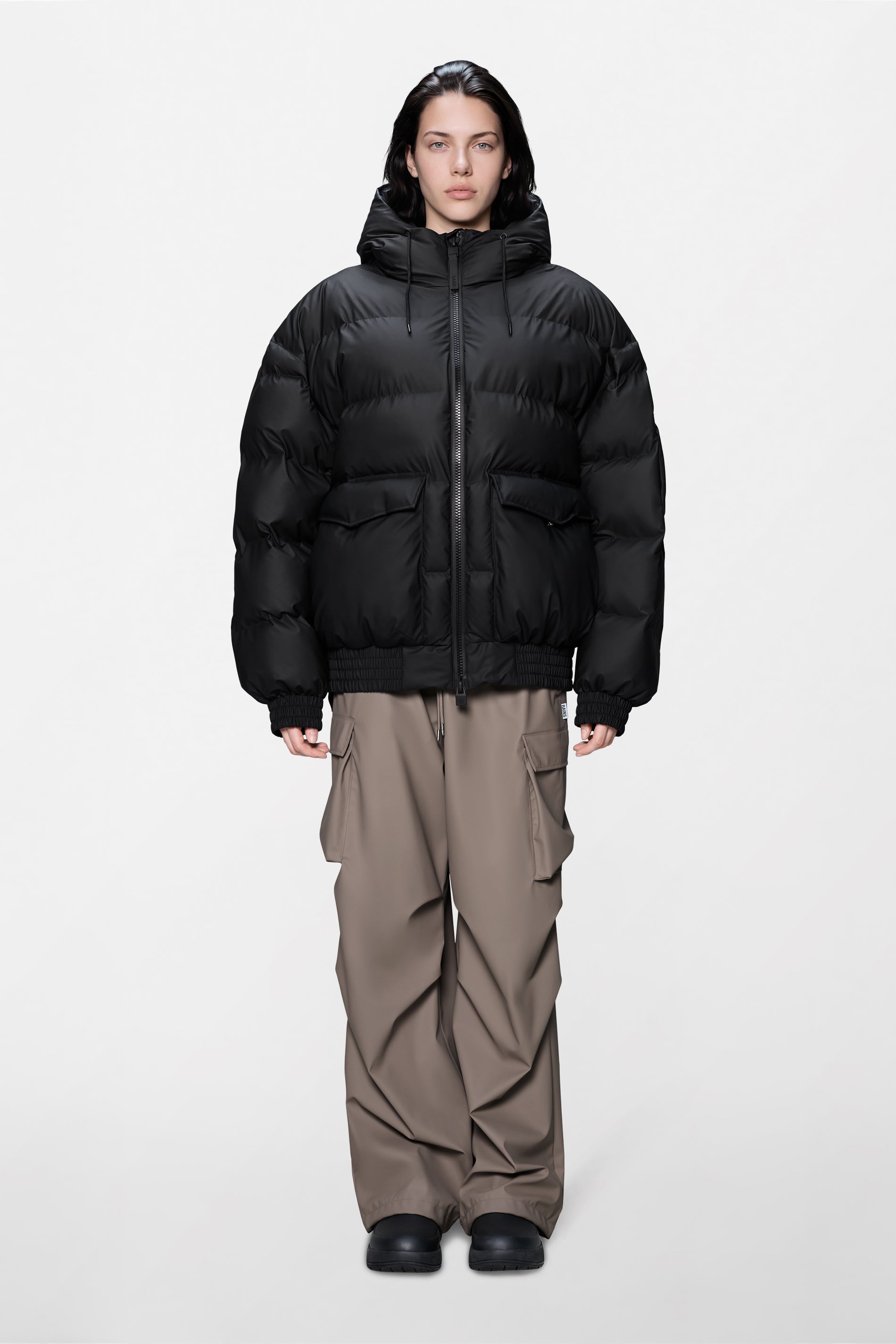 RAINS Alta Bomber Puffer Jacket Black Jacket
