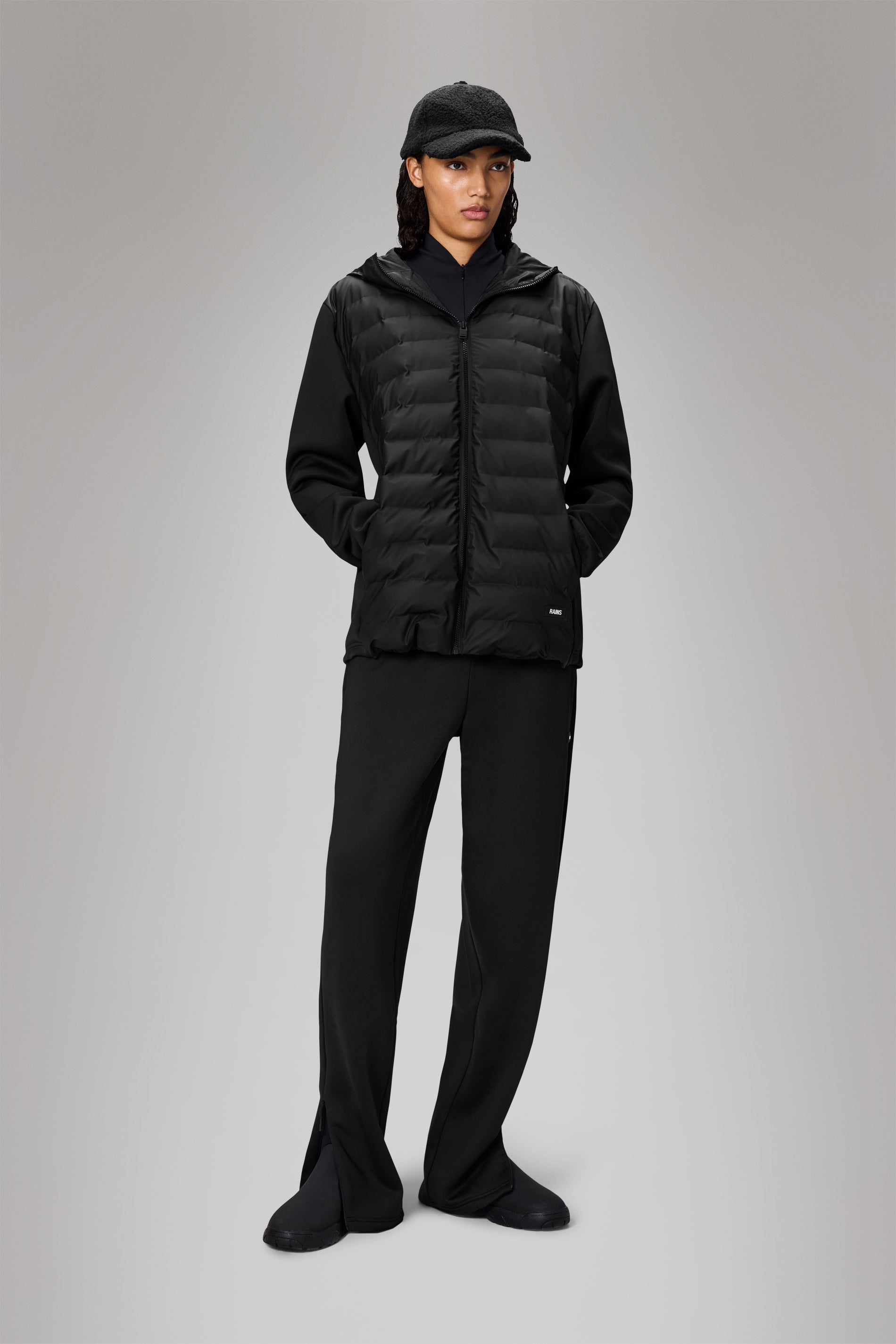 RAINS Safi Fleece Hybrid Jacket Black Jacket