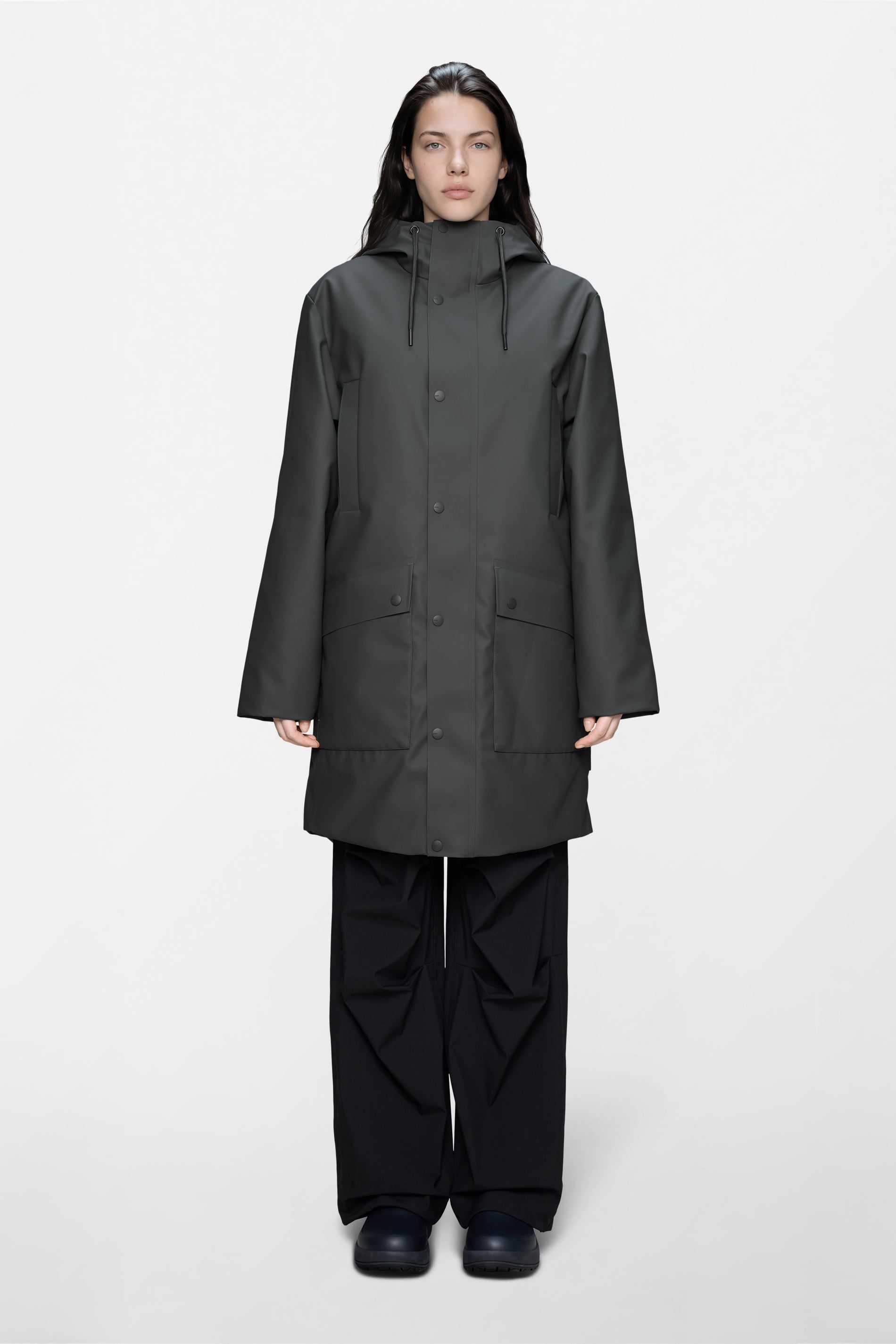 RAINS Nome Long Parka Dark Grey Jacket