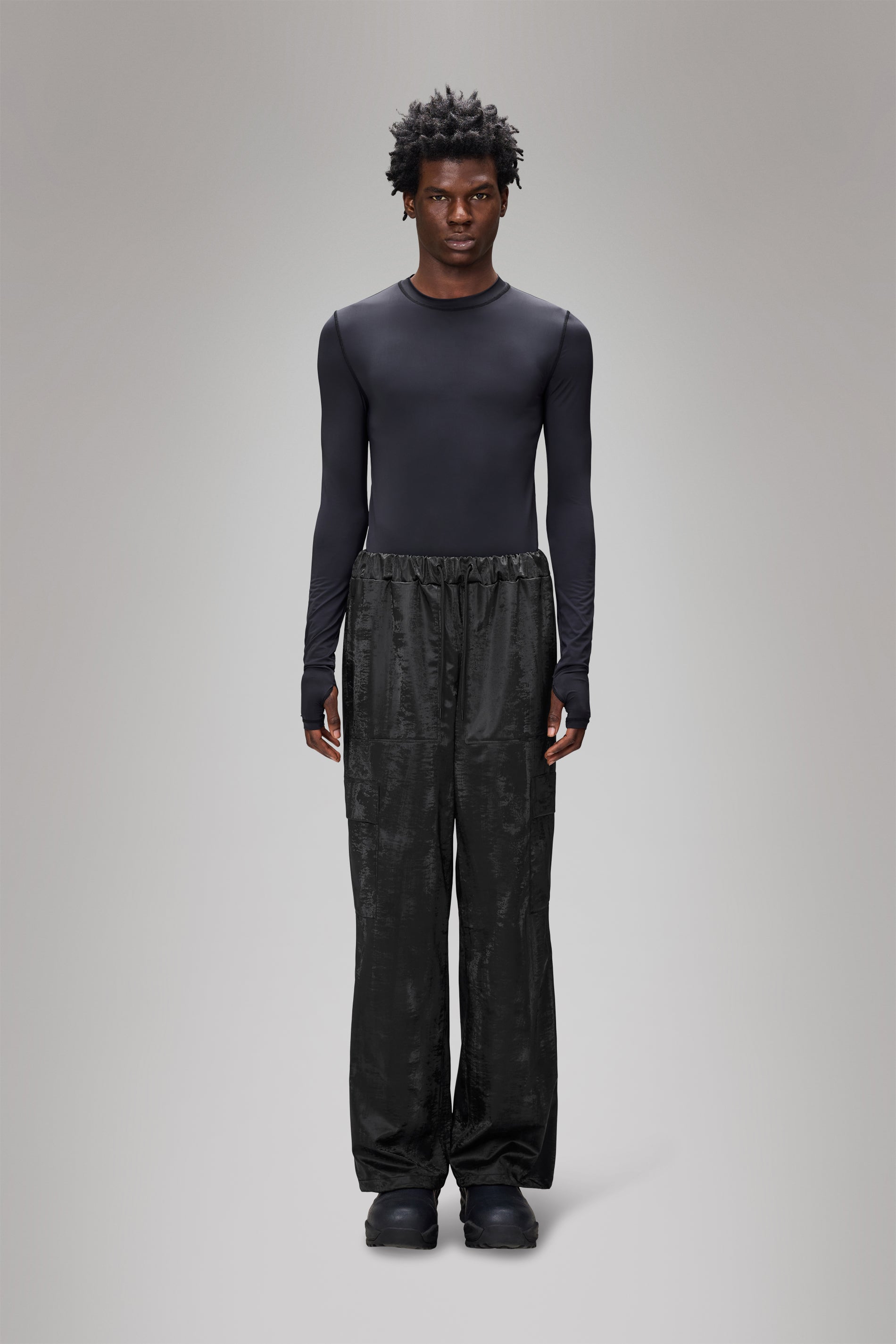 RAINS Cargo Rain Pants Wide Coal Pants