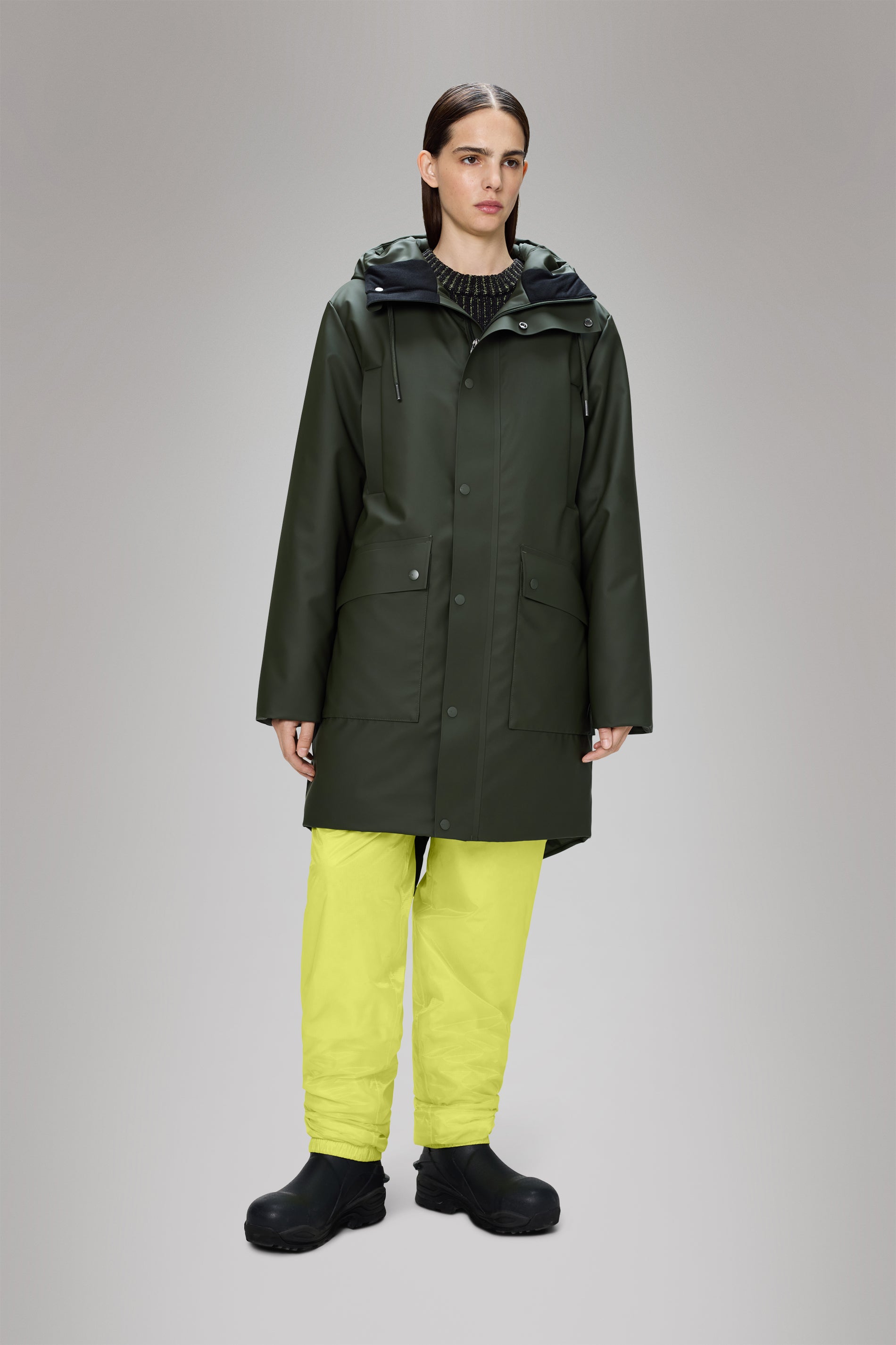 Rains Nome Long Parka Green Jacket