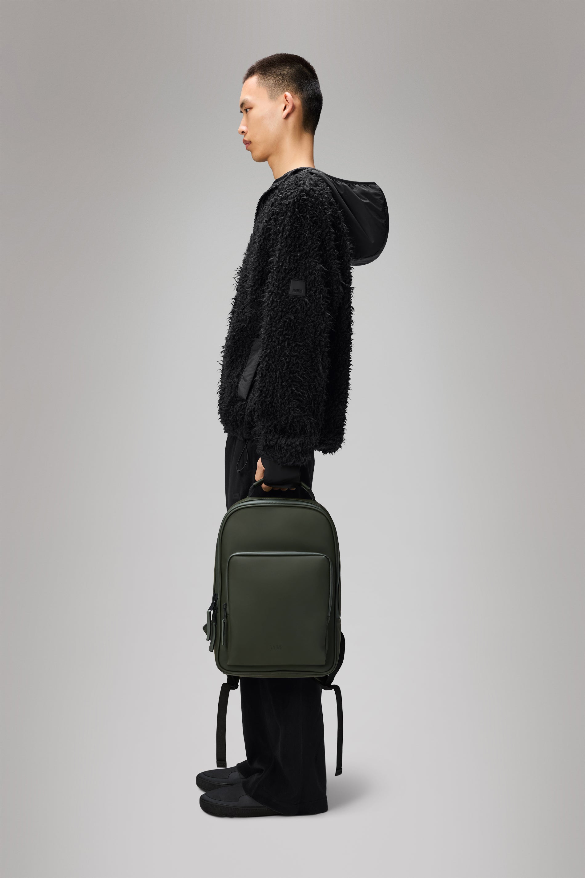 RAINS Book Daypack Green 10L H38 x D10 x W28 cm Backpack