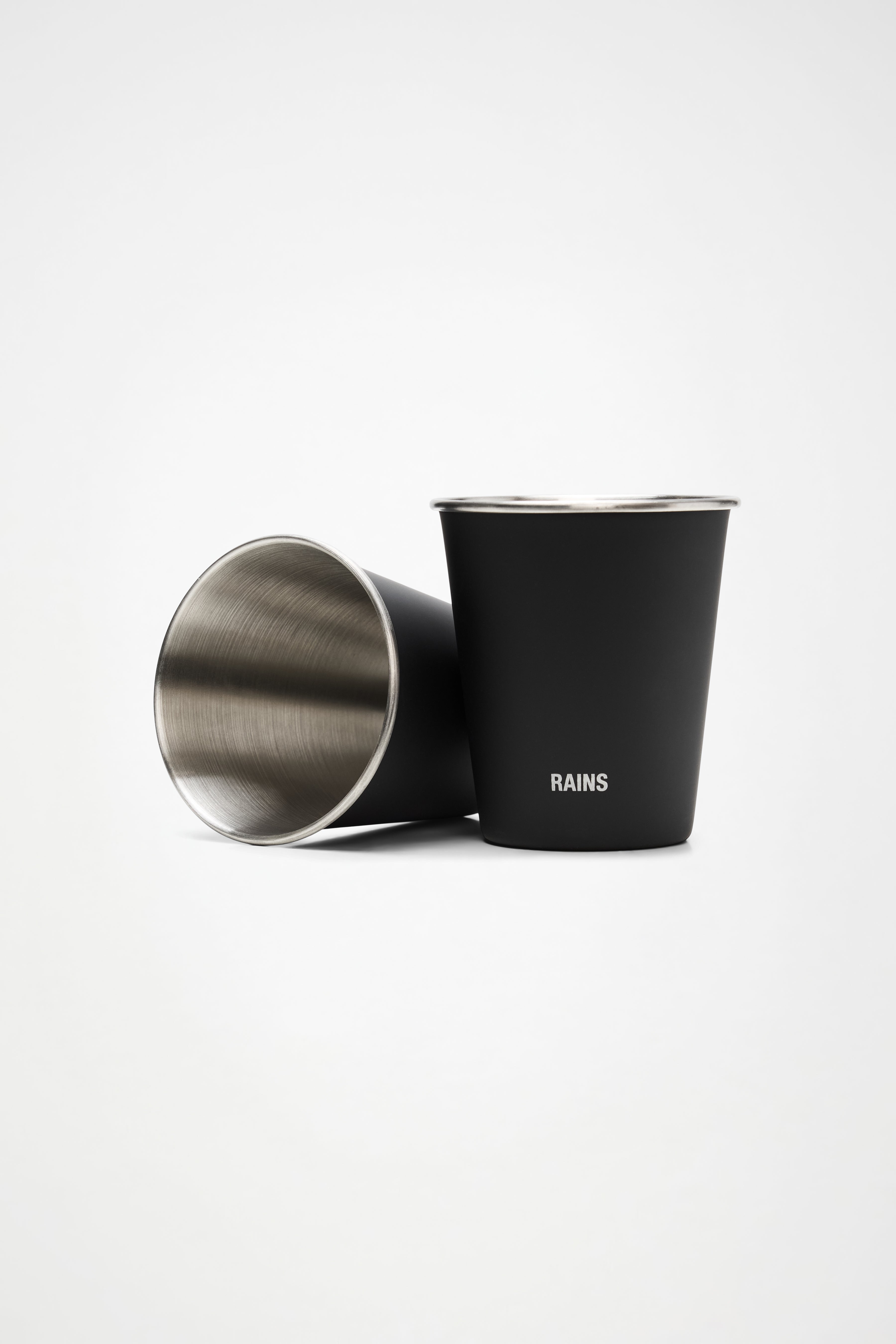 RAINS Stainless Steel 2-Pack Cups 250ml Black Coffee Mugs