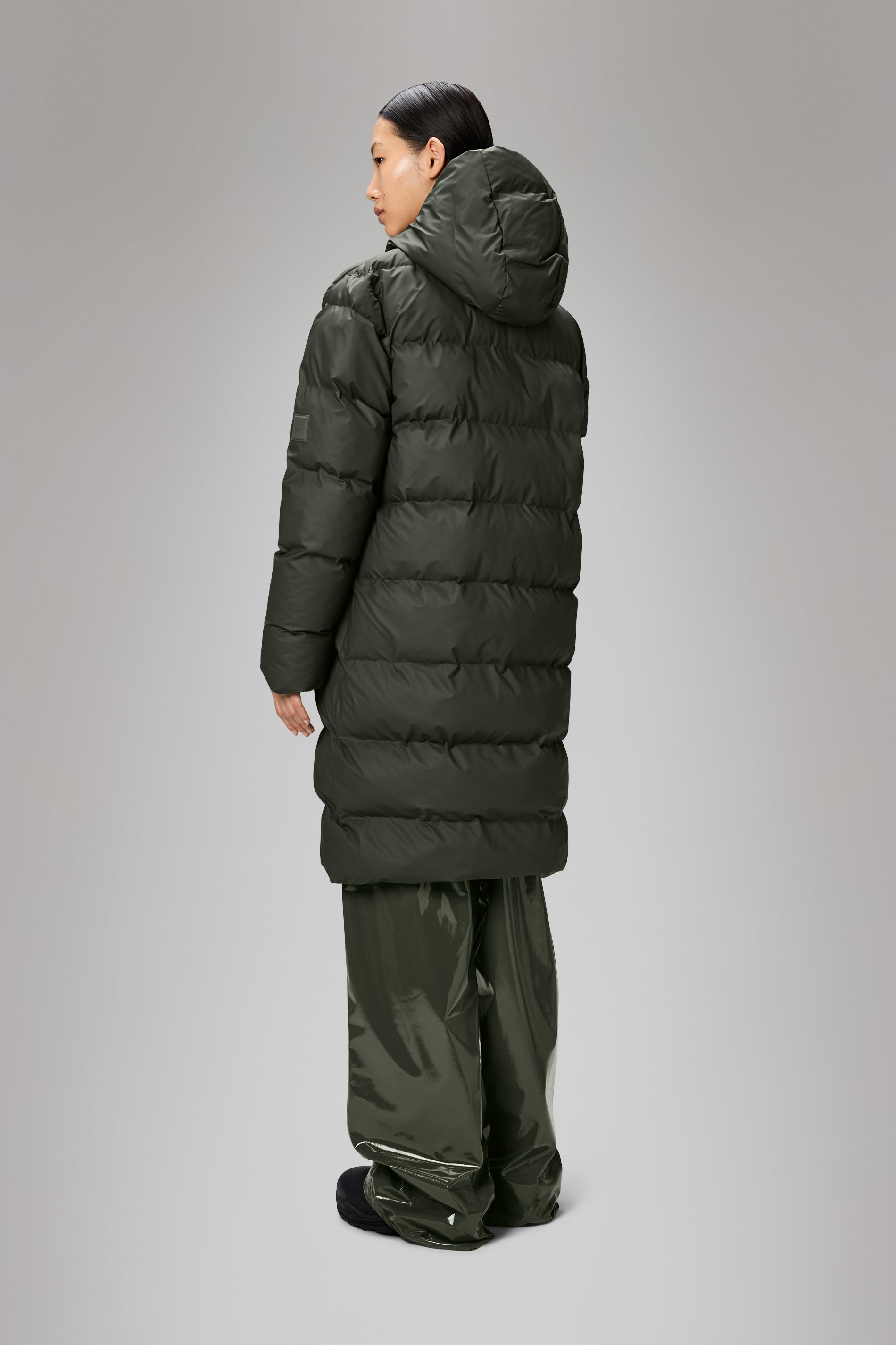 Rains Alta Longer Puffer Jacket Green Jacket