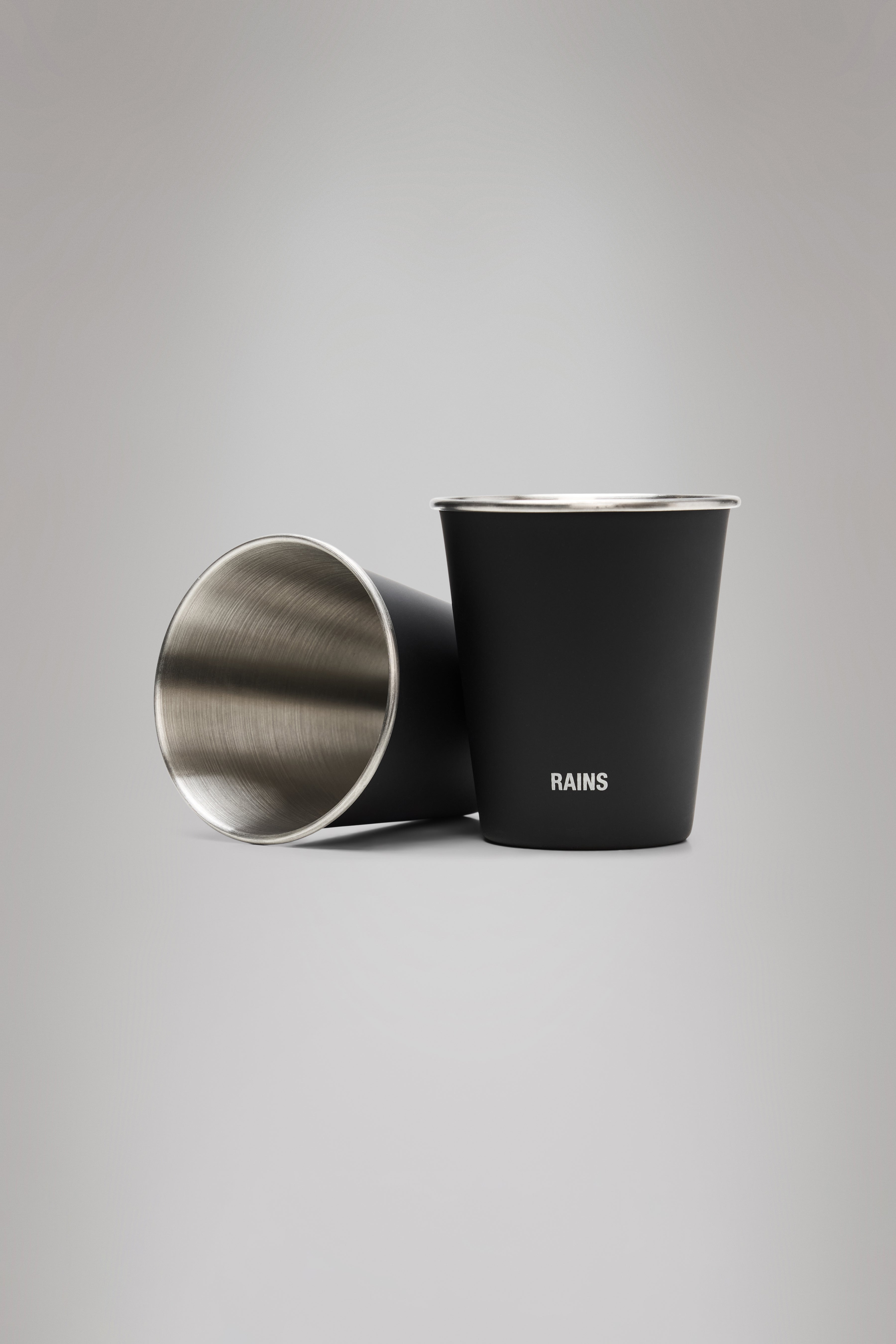 RAINS Stainless Steel 2-Pack Cups 250ml Black Drink wear