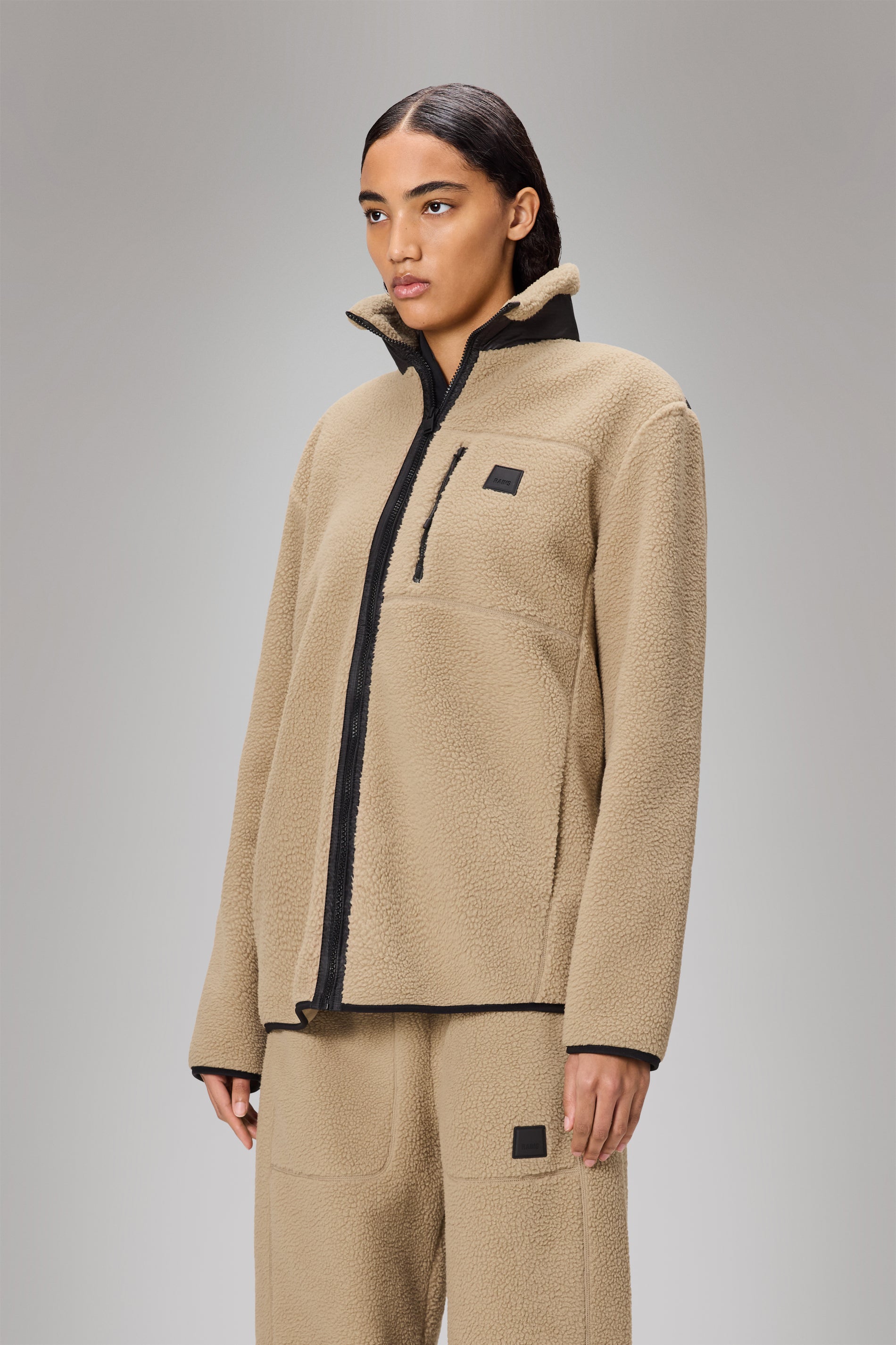 Rains Yermo Fleece Jacket Beige Jacket