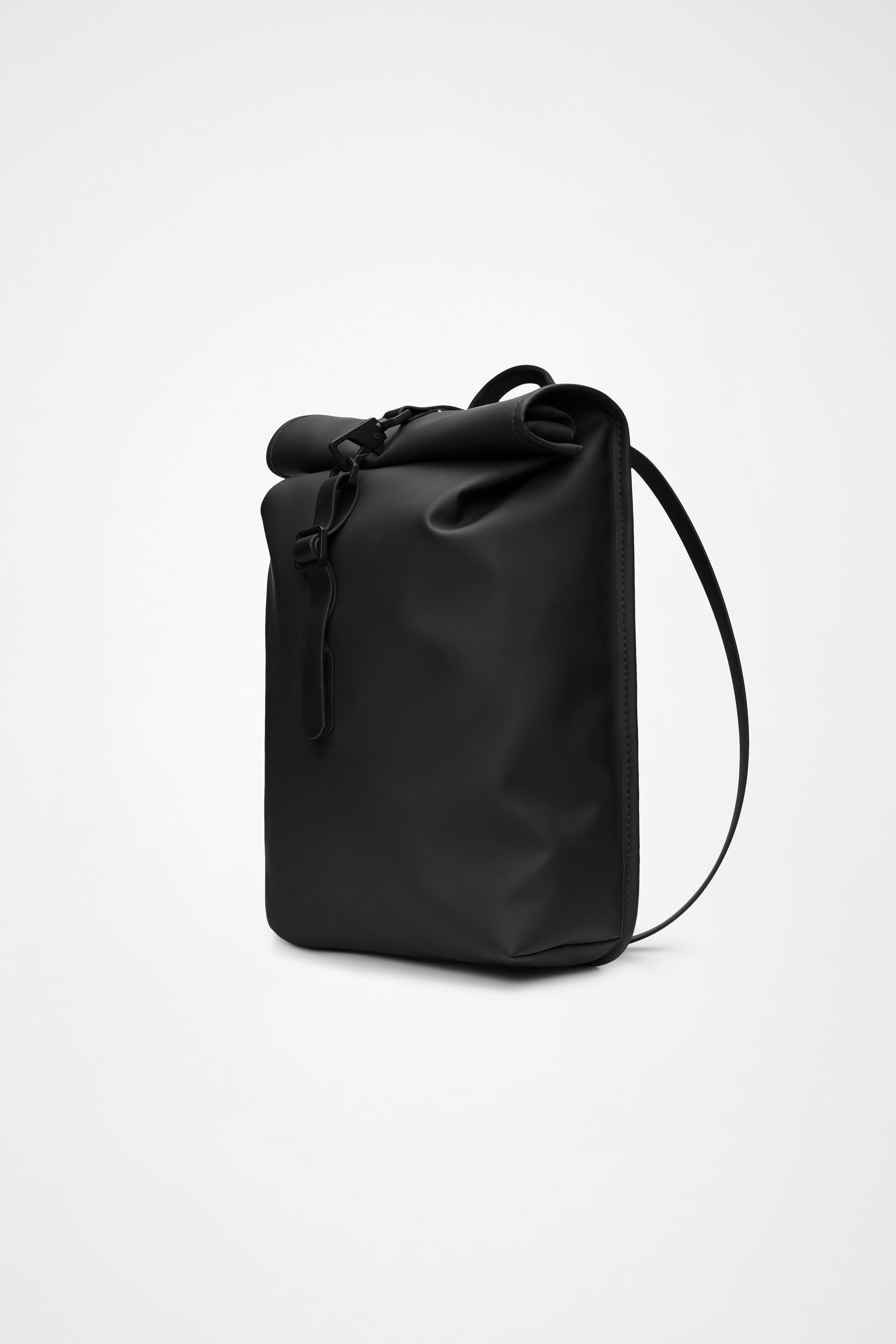 RAINS Rolltop Rucksack Mini Black 13L H50 x D10 x W27 cm Backpack