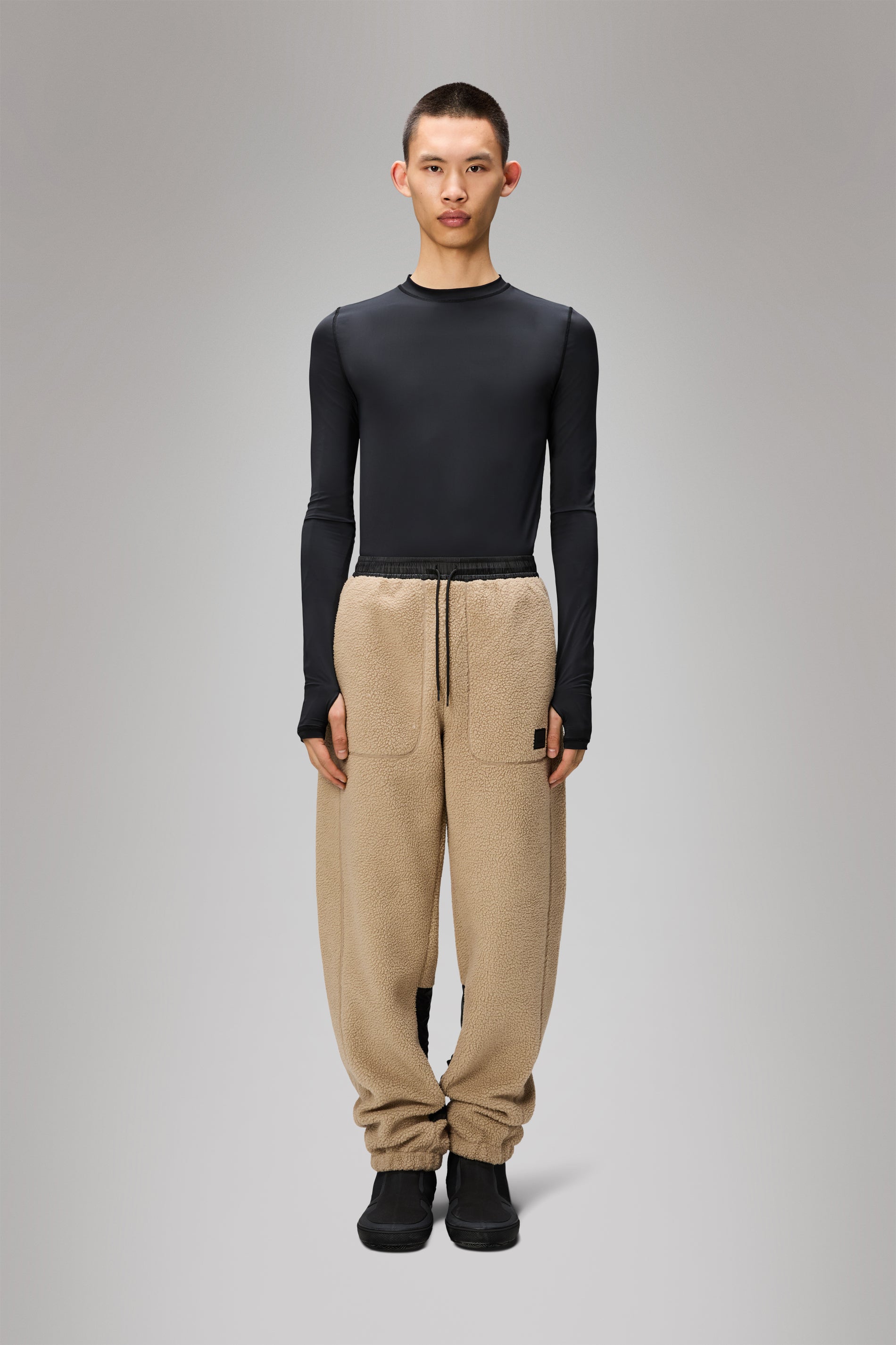 RAINS Yermo Fleece Pants Regular Beige Pants