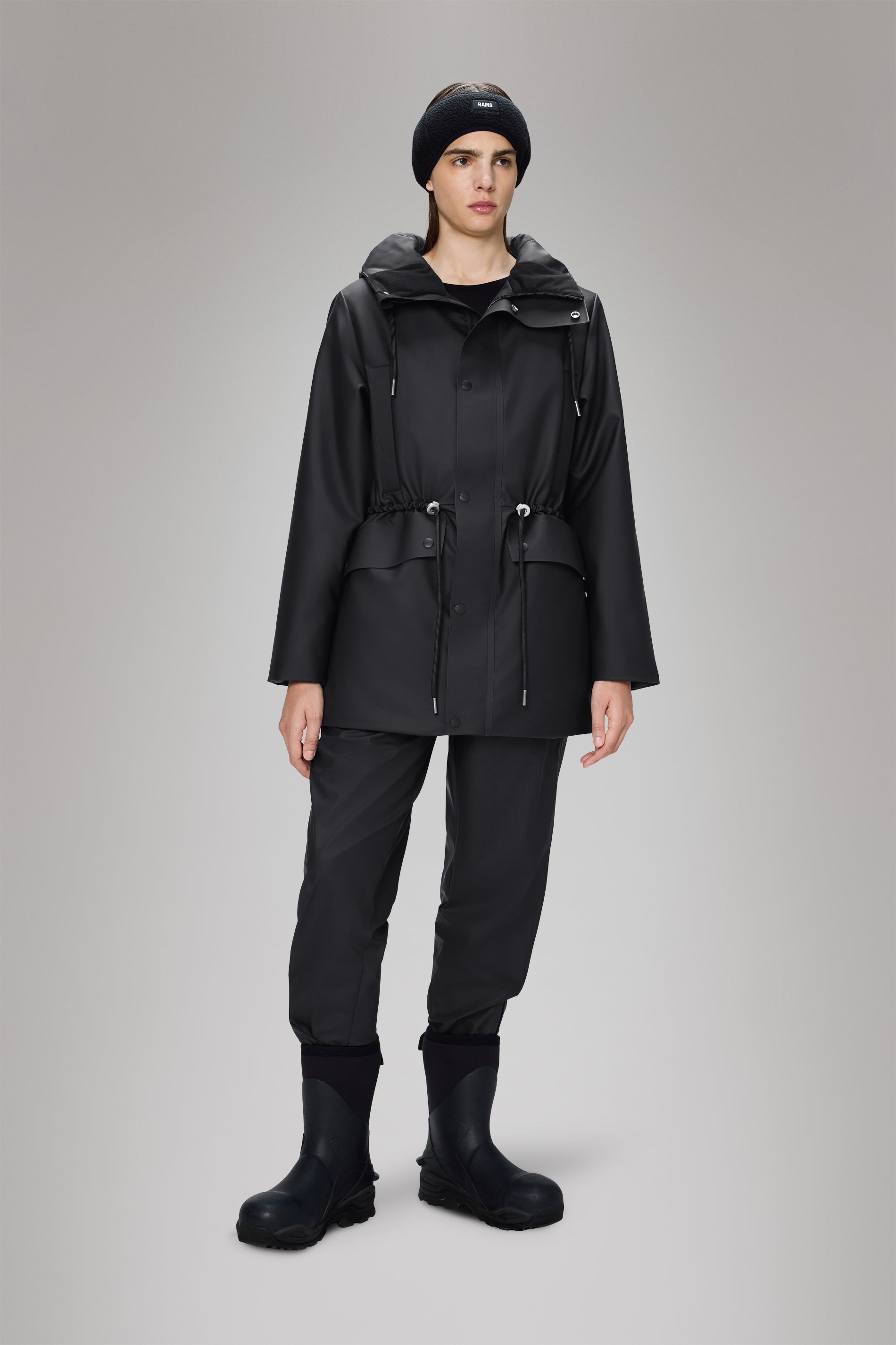 Rains Nome String W Parka Black Jacket