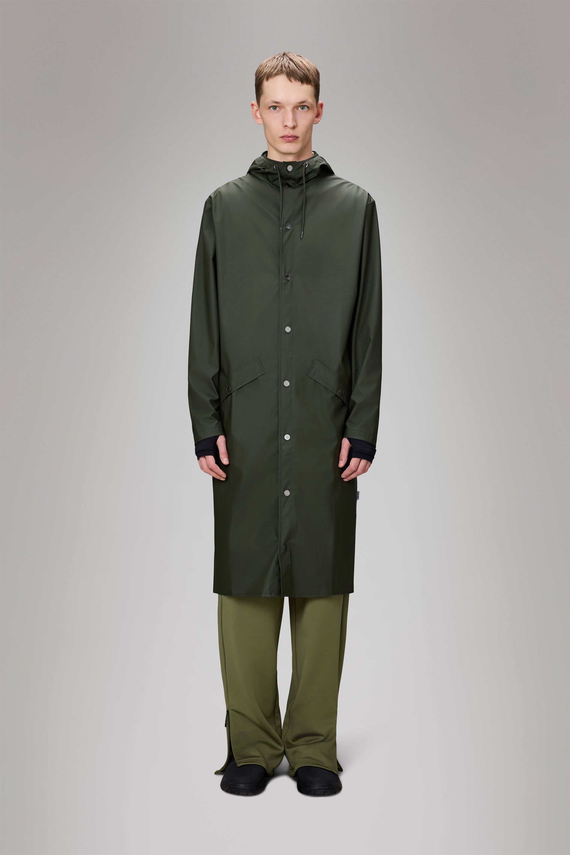 Rains Longer Jacket Green Jacket