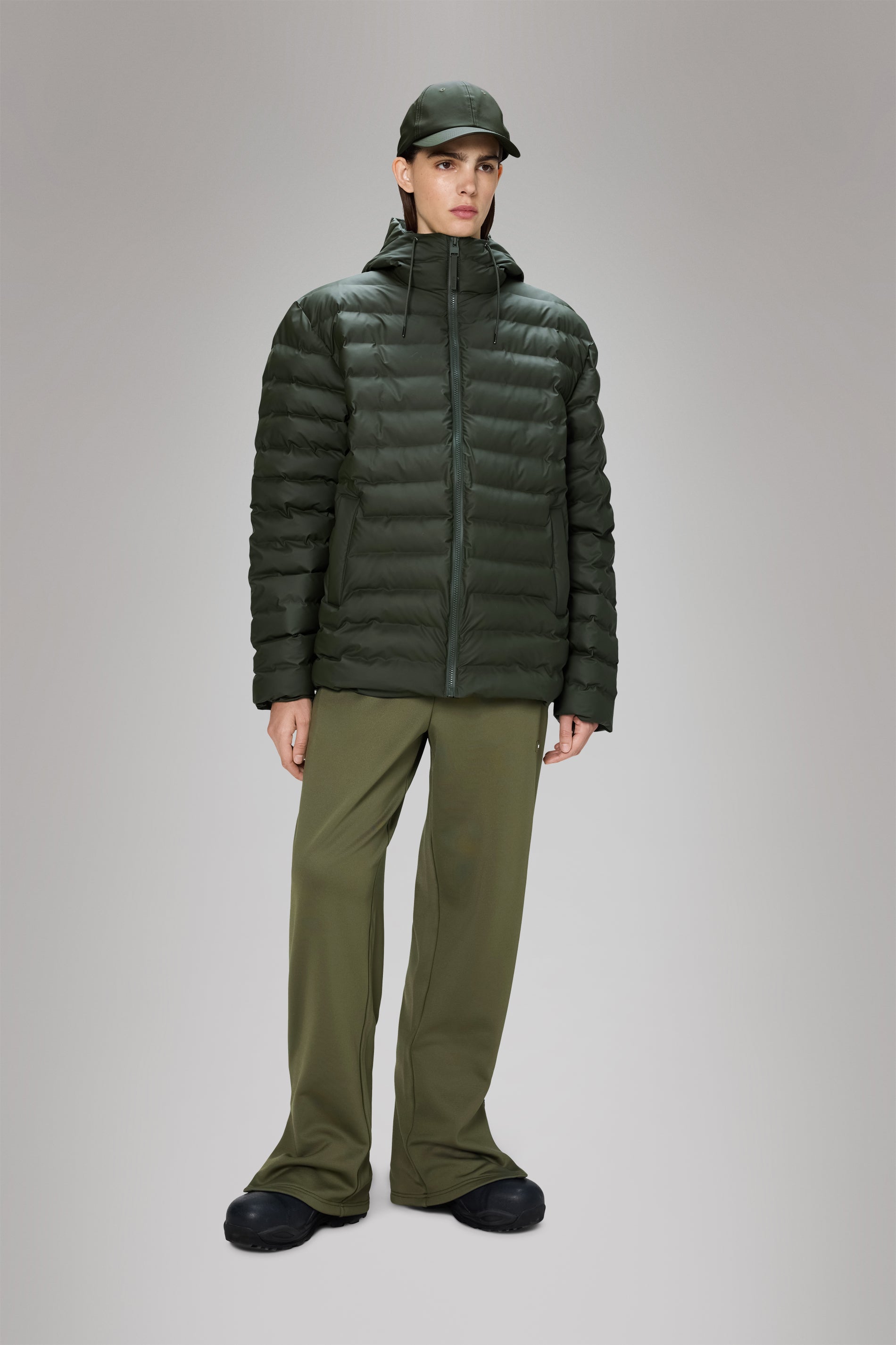 Rains Lohja Puffer Jacket Green Jacket