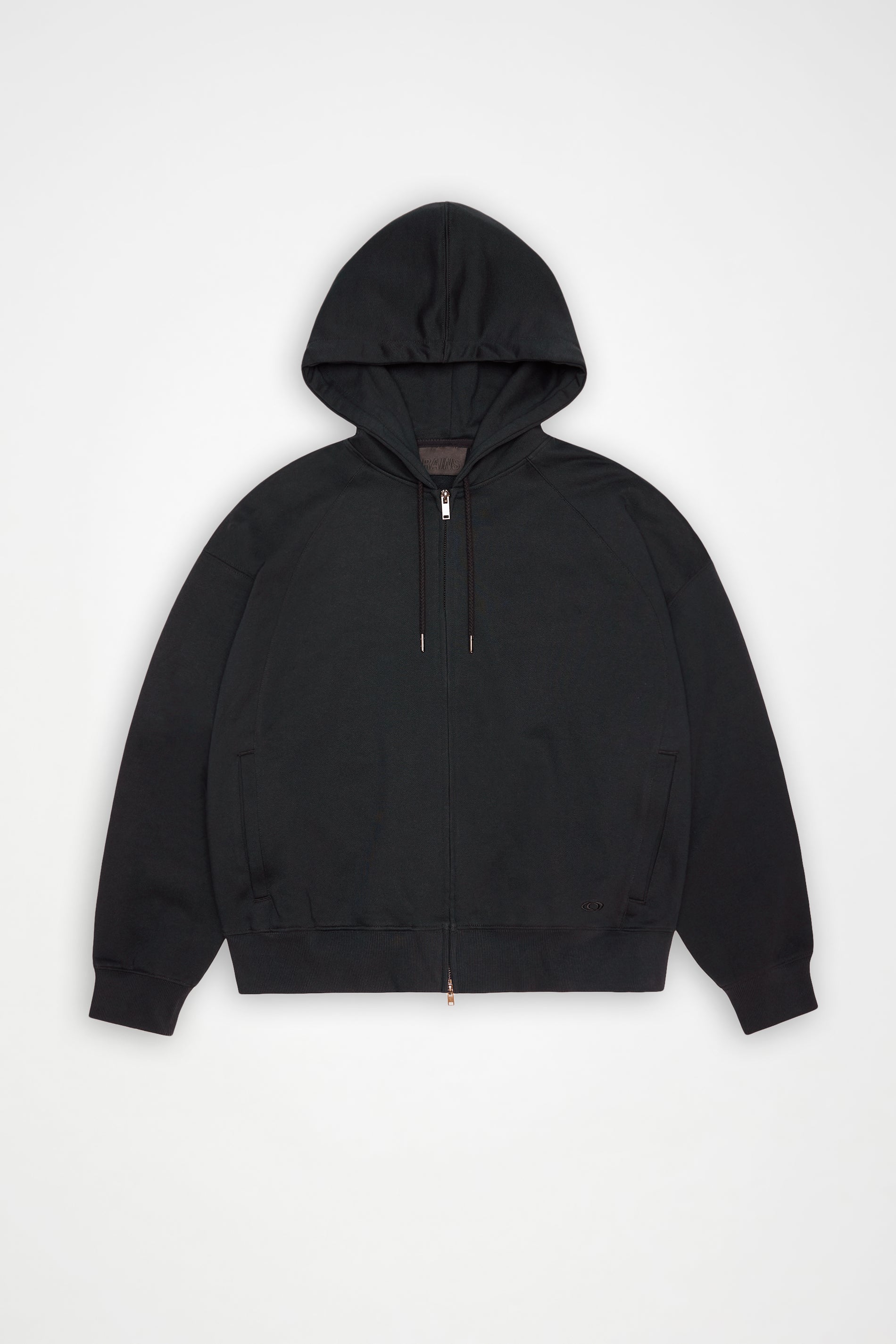 RAINS Classic Zip Hoodie Black Long Sleeve