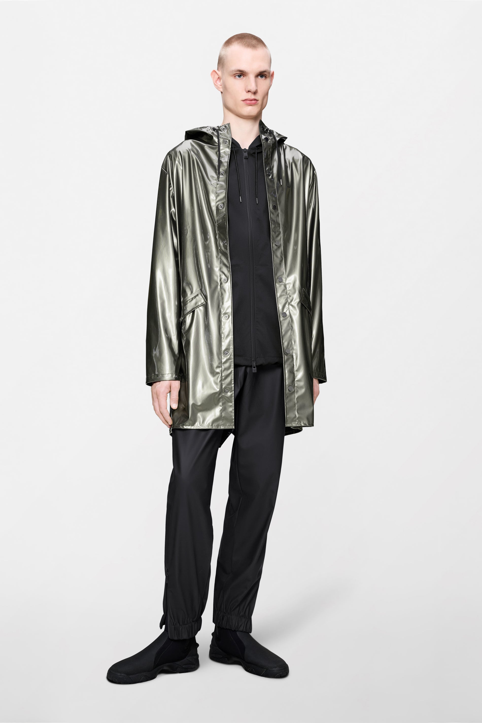 RAINS Long Jacket Raven Jacket
